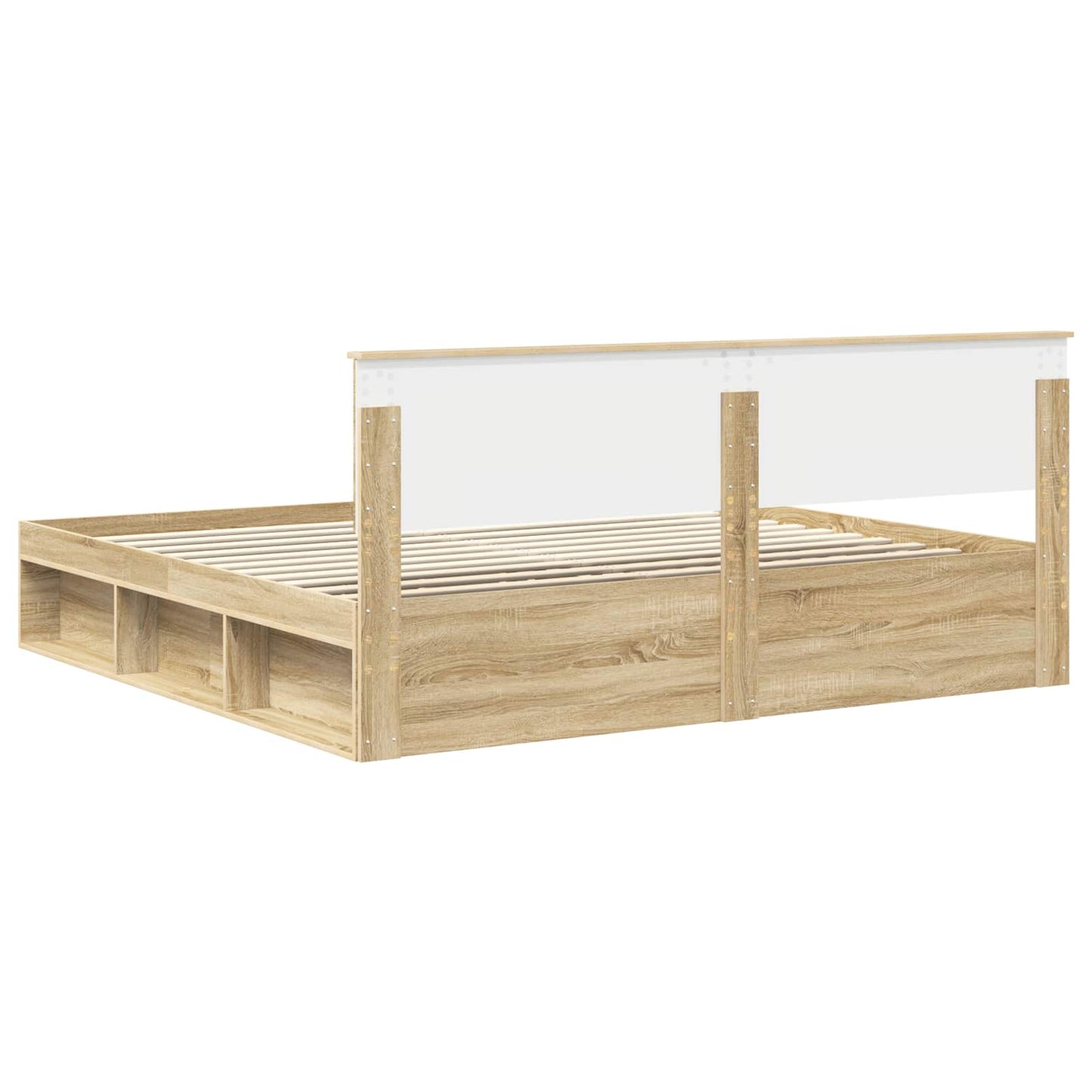 Bedframe met hoofdeinde Sonoma 200 x 200 cm Massief grenenhout is nu te koop bij PeponiXL, paradijselijk wonen!