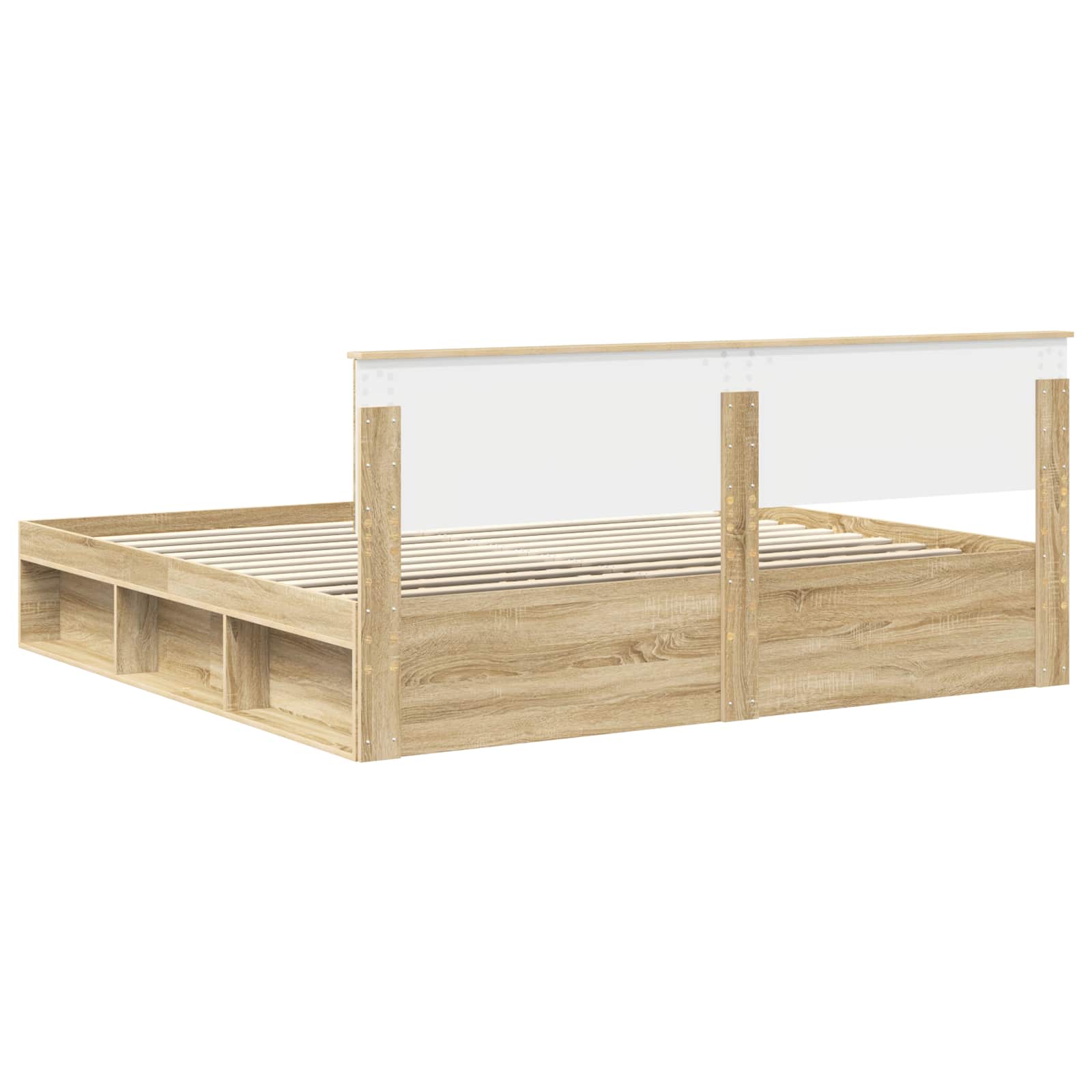 Bedframe met hoofdeinde Sonoma 200 x 200 cm Massief grenenhout is nu te koop bij PeponiXL, paradijselijk wonen!