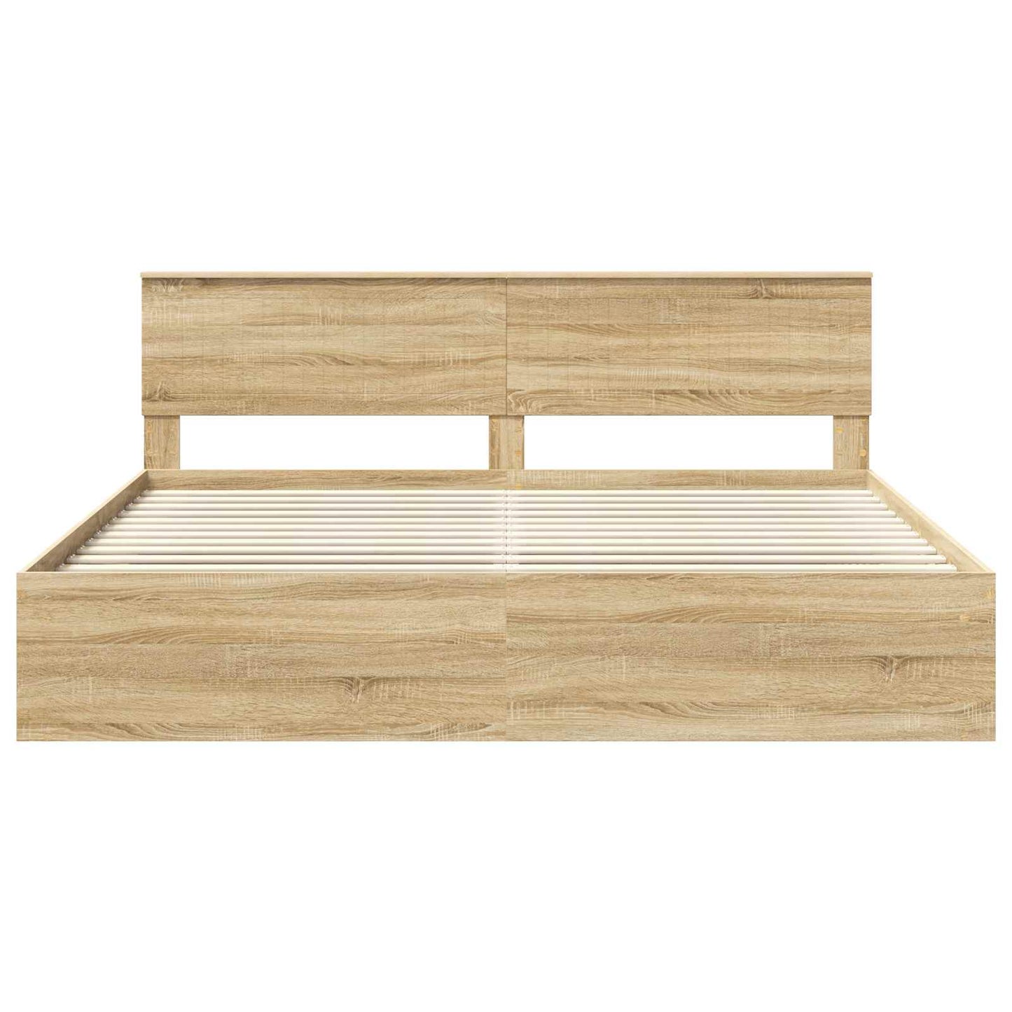 Bedframe met hoofdeinde Sonoma 200 x 200 cm Massief grenenhout is nu te koop bij PeponiXL, paradijselijk wonen!
