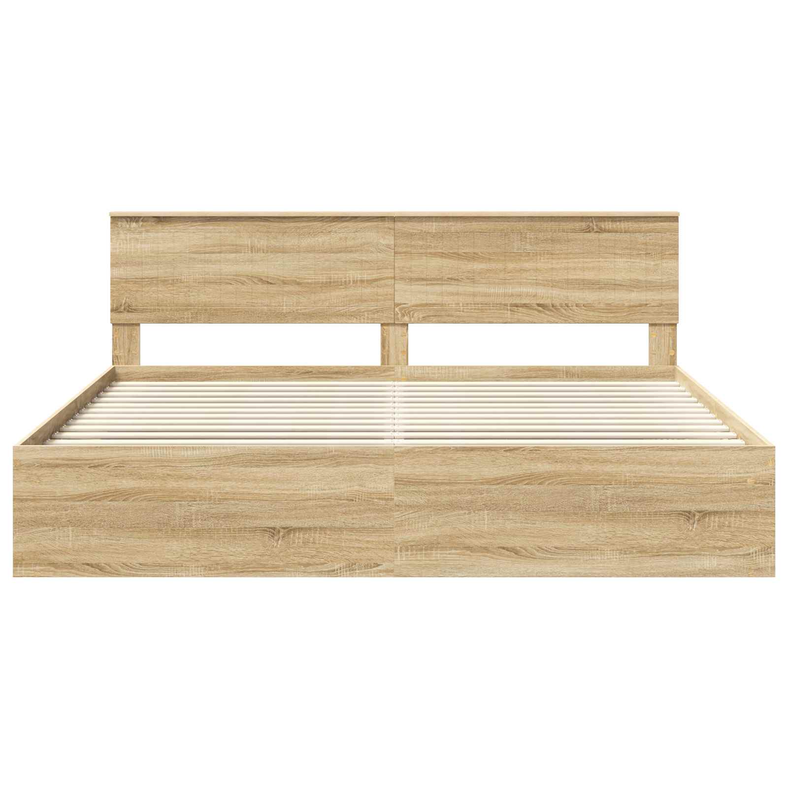 Bedframe met hoofdeinde Sonoma 200 x 200 cm Massief grenenhout is nu te koop bij PeponiXL, paradijselijk wonen!