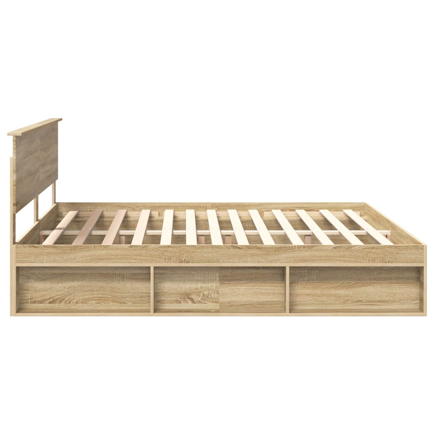 Bedframe met hoofdeinde Sonoma 200 x 200 cm Massief grenenhout is nu te koop bij PeponiXL, paradijselijk wonen!