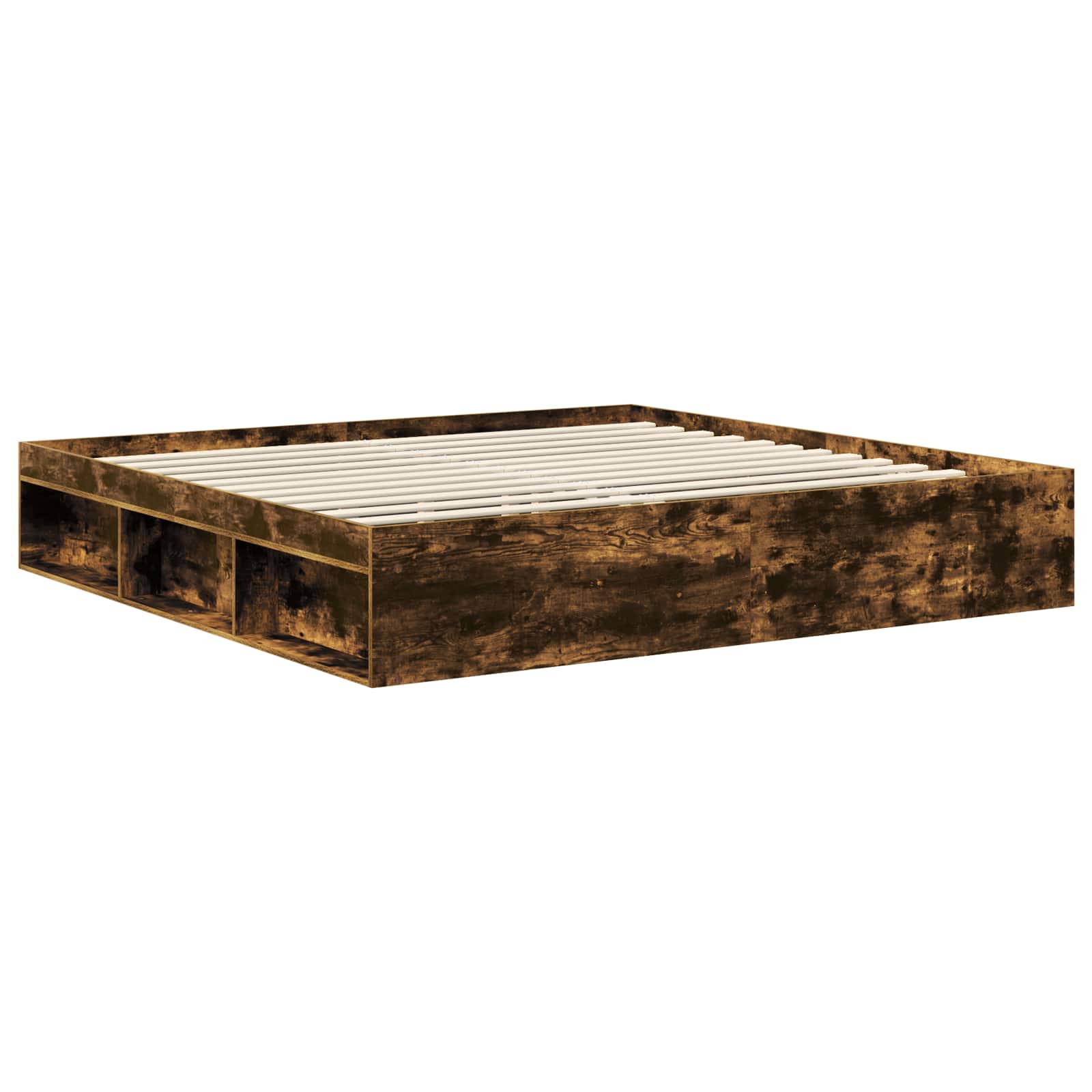 Bedframe Gerookt eiken 200 x 200 cm Massief grenenhout is nu te koop bij PeponiXL, paradijselijk wonen!