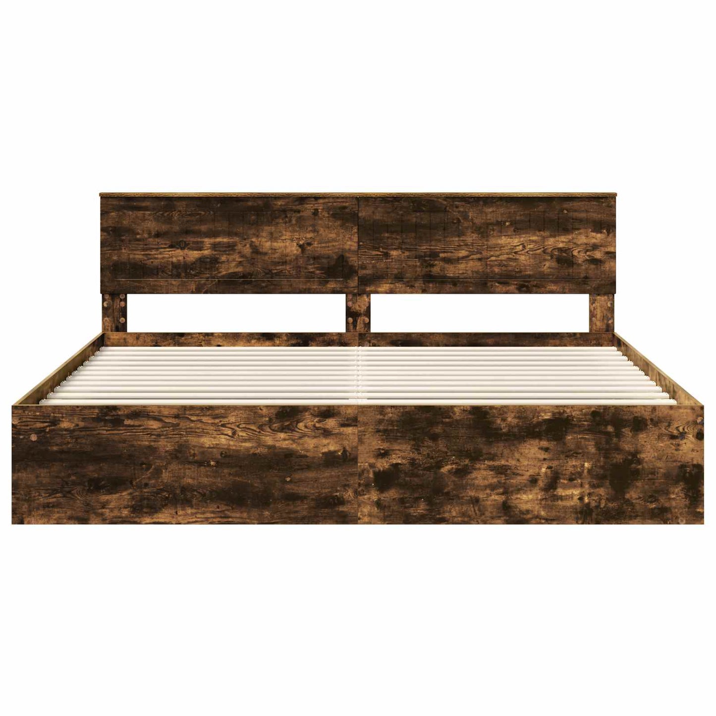 Bedframe Gerookt eiken 200 x 200 cm Massief grenenhout is nu te koop bij PeponiXL, paradijselijk wonen!