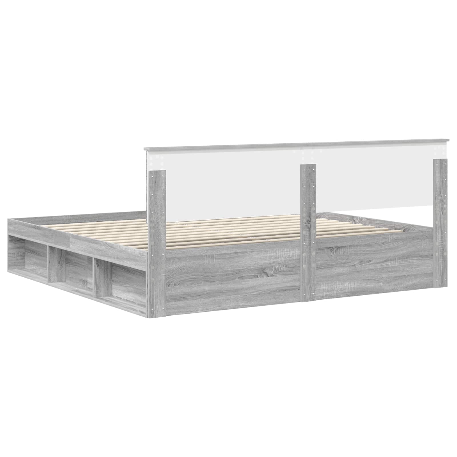 Bedframe Grijs Sonoma 200 x 200 cm Massief grenenhout is nu te koop bij PeponiXL, paradijselijk wonen!