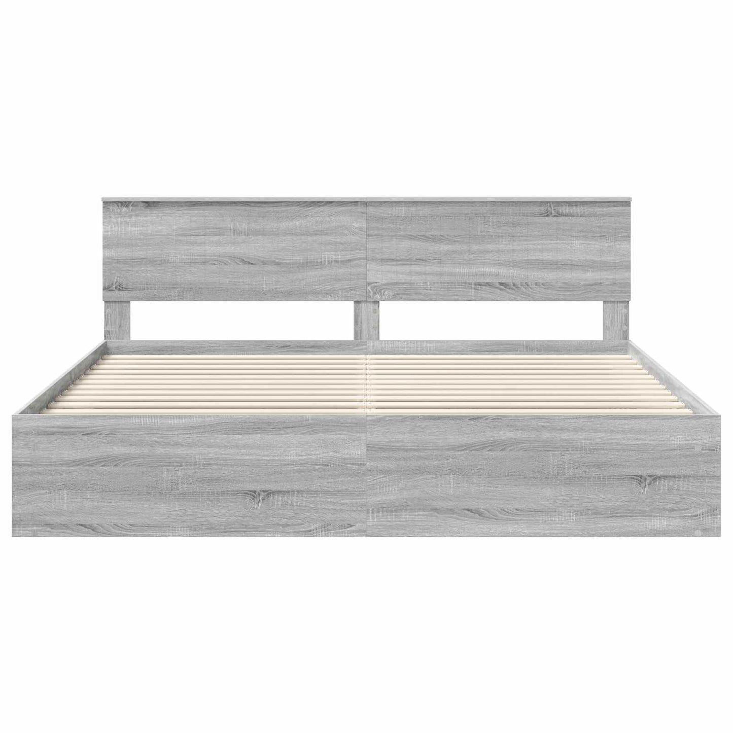 Bedframe Grijs Sonoma 200 x 200 cm Massief grenenhout is nu te koop bij PeponiXL, paradijselijk wonen!