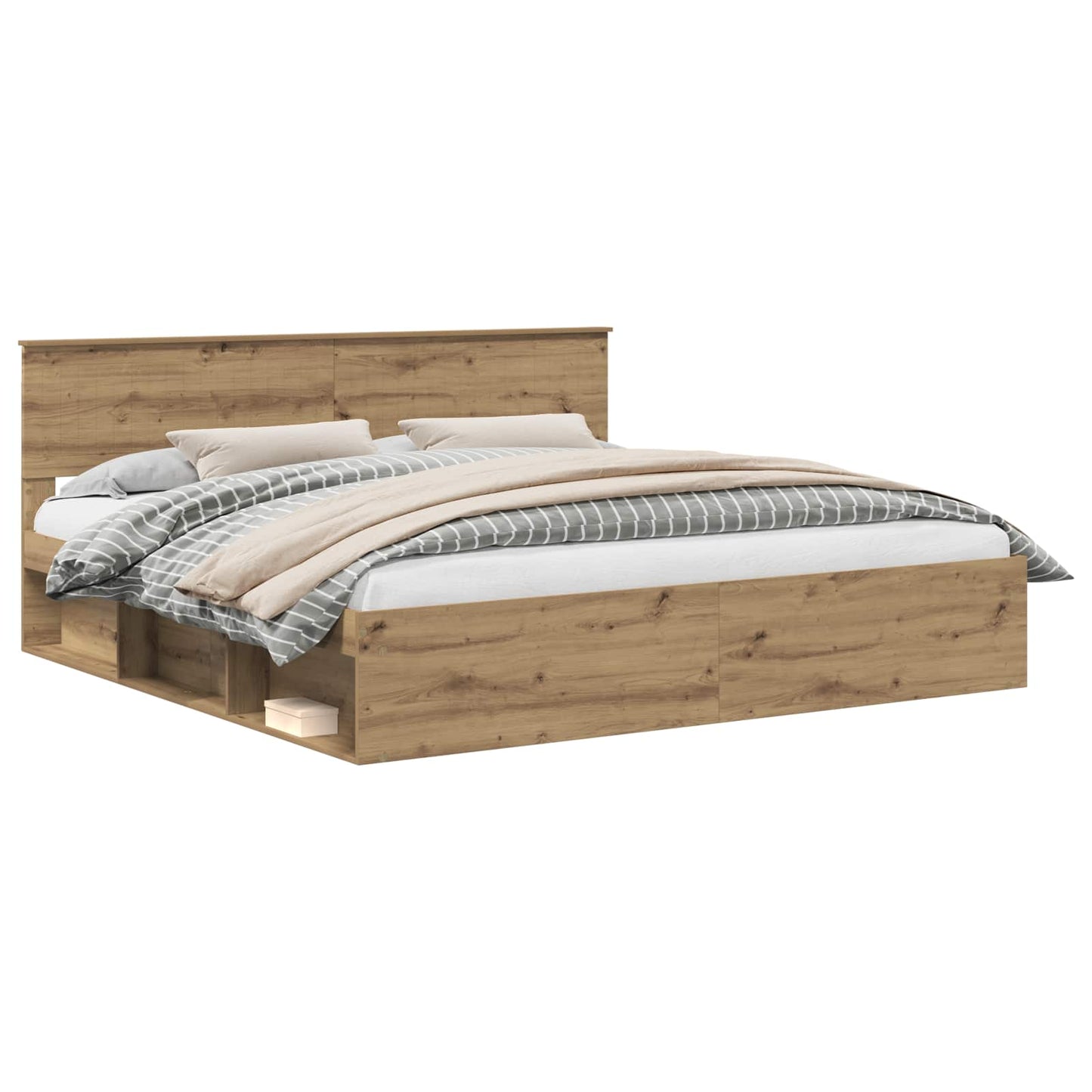 Bedframe Ambachtelijk eiken 200 x 200 cm Massief grenenhout