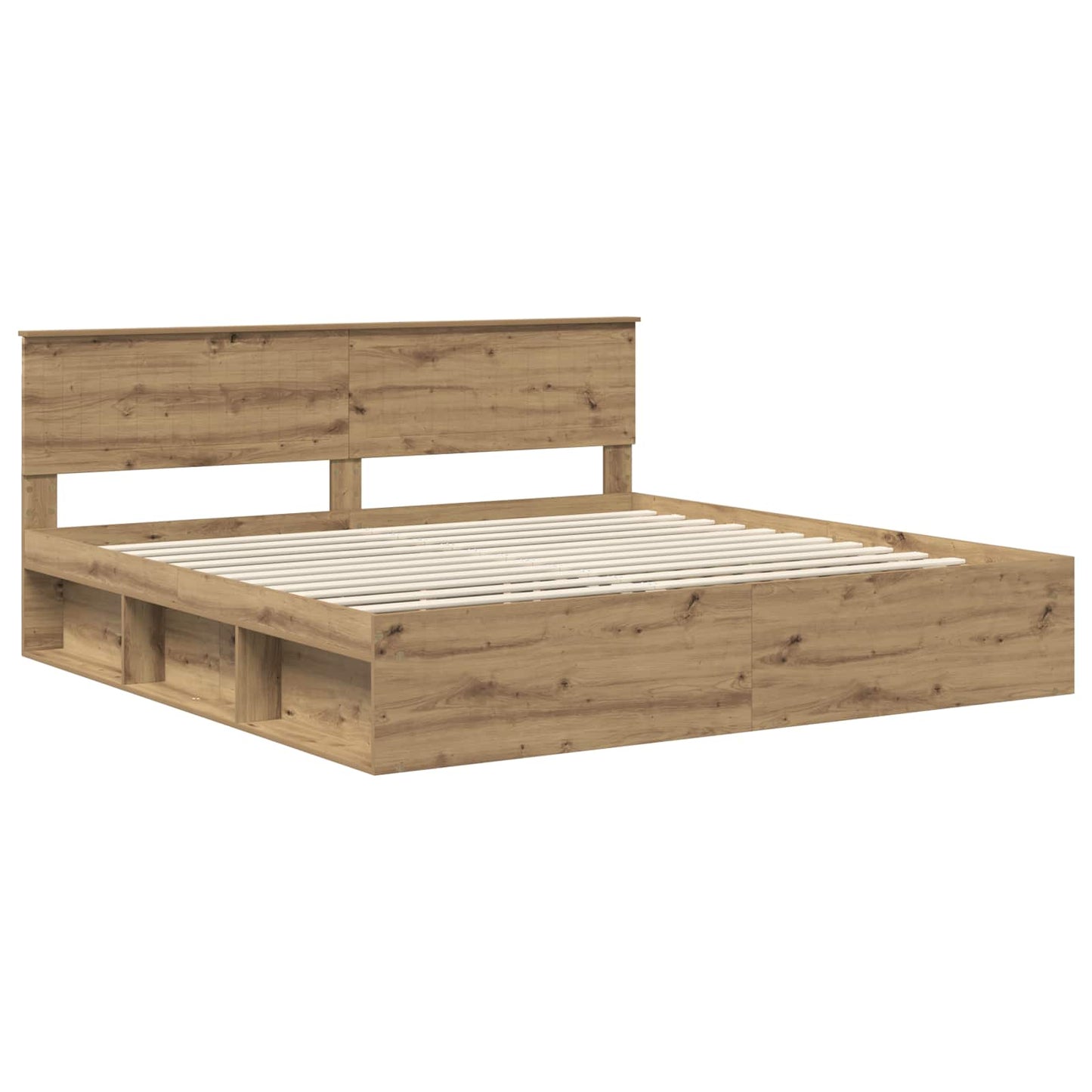 Bedframe Ambachtelijk eiken 200 x 200 cm Massief grenenhout