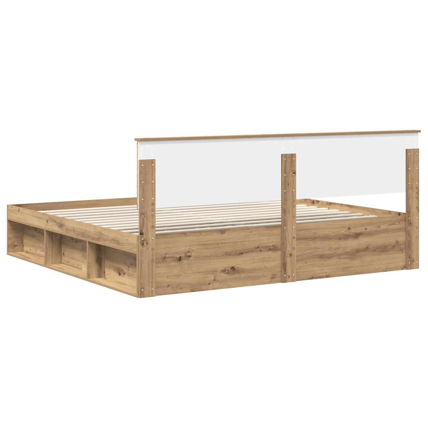 Bedframe Ambachtelijk eiken 200 x 200 cm Massief grenenhout