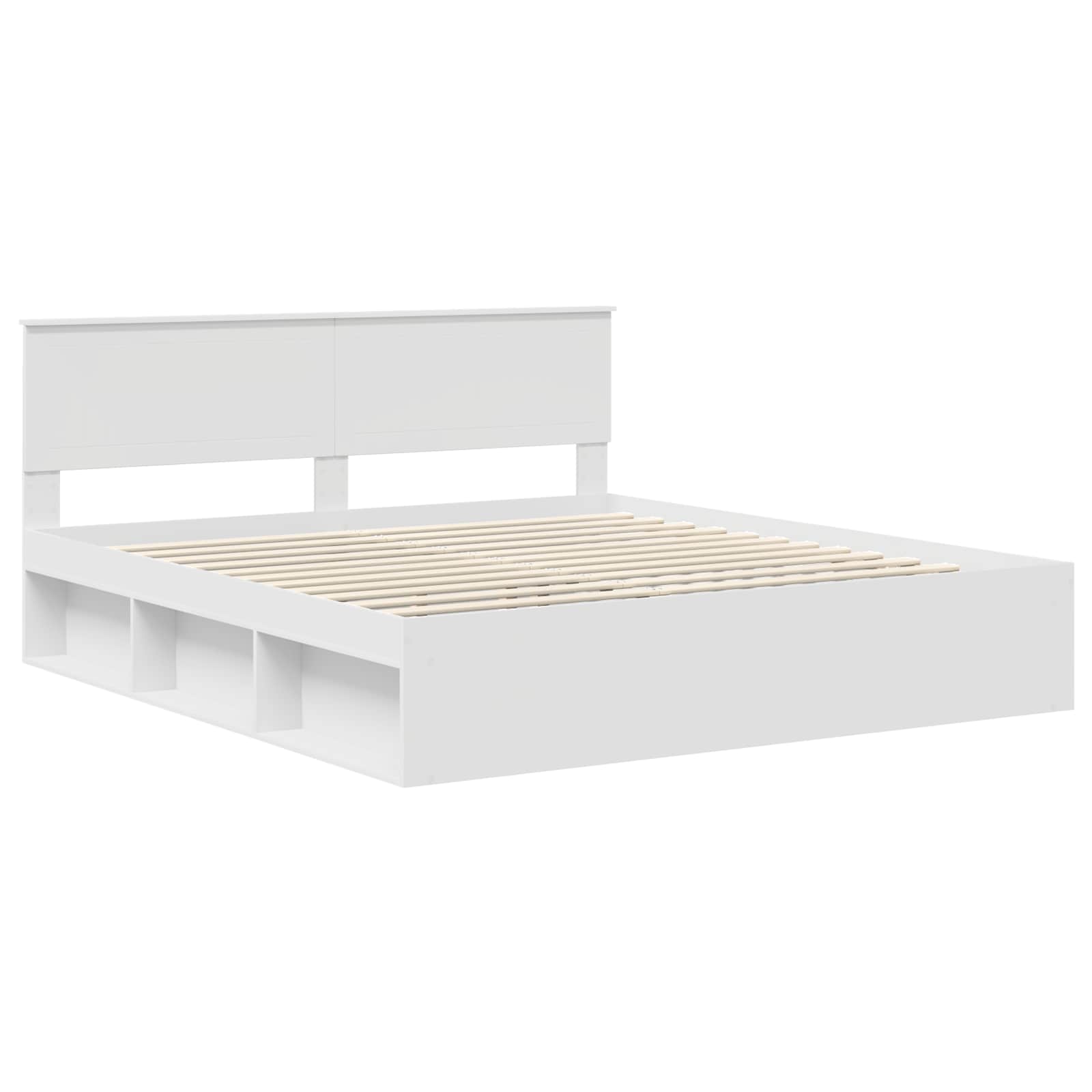 Bedframe met hoofdeinde Wit 180 x 200 cm Massief grenenhout is nu te koop bij PeponiXL, paradijselijk wonen!