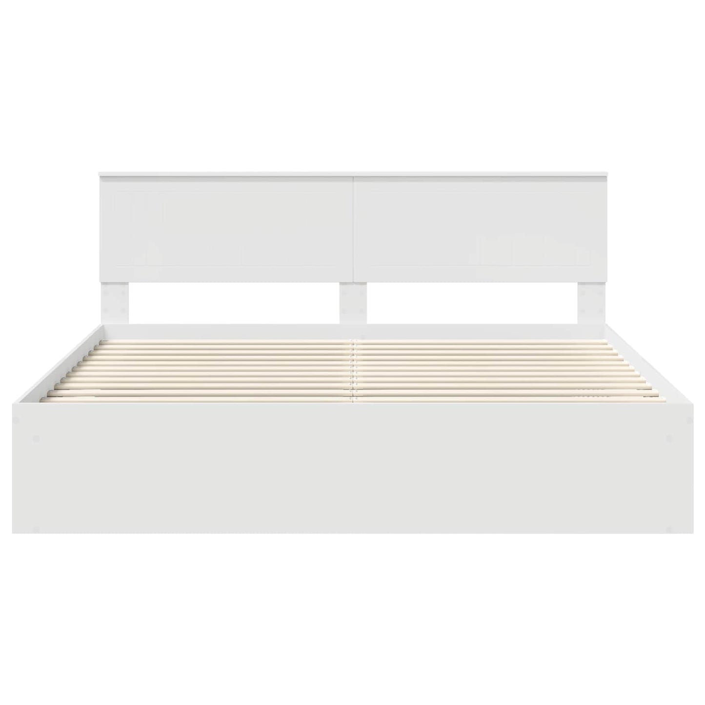 Bedframe met hoofdeinde Wit 180 x 200 cm Massief grenenhout is nu te koop bij PeponiXL, paradijselijk wonen!
