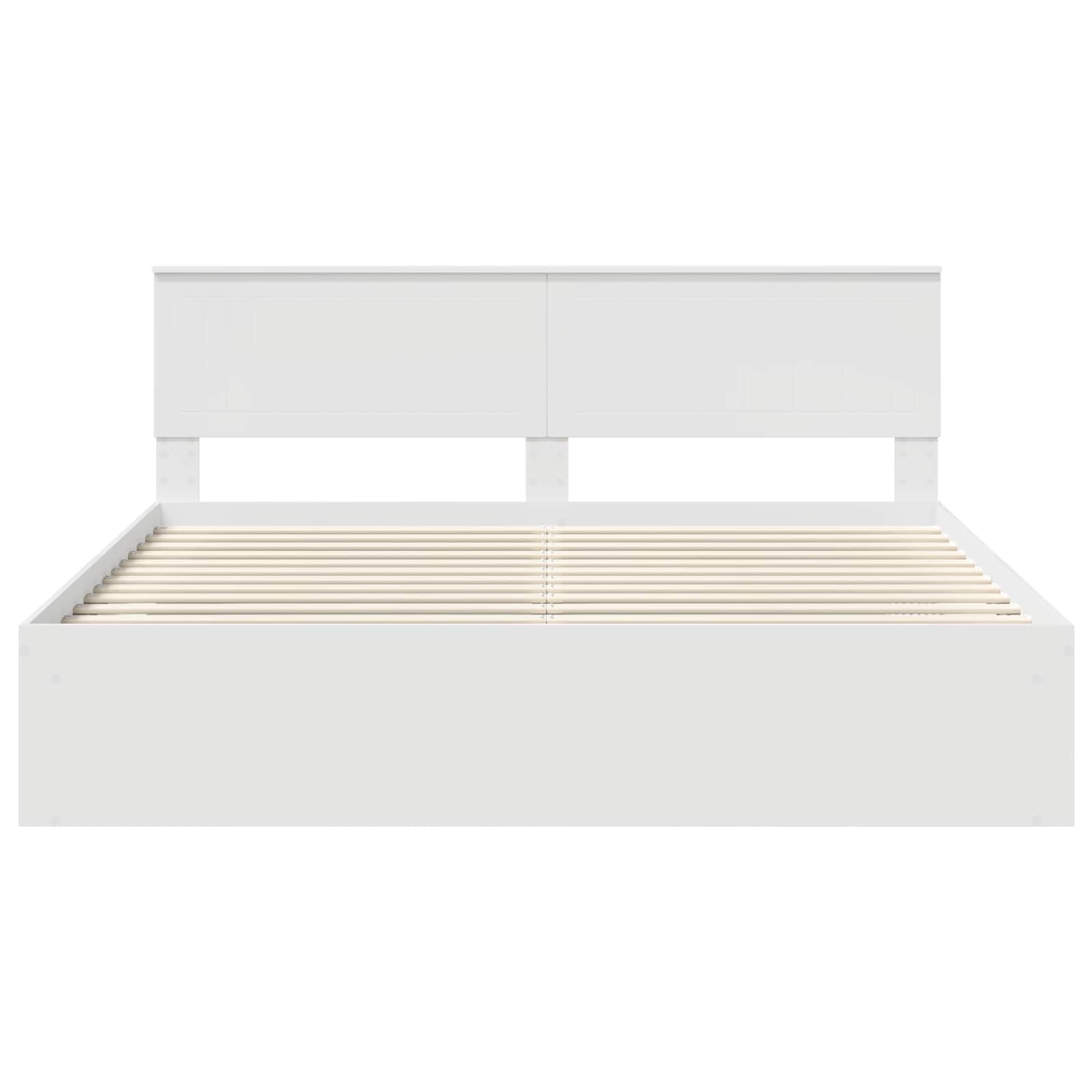 Bedframe met hoofdeinde Wit 180 x 200 cm Massief grenenhout is nu te koop bij PeponiXL, paradijselijk wonen!