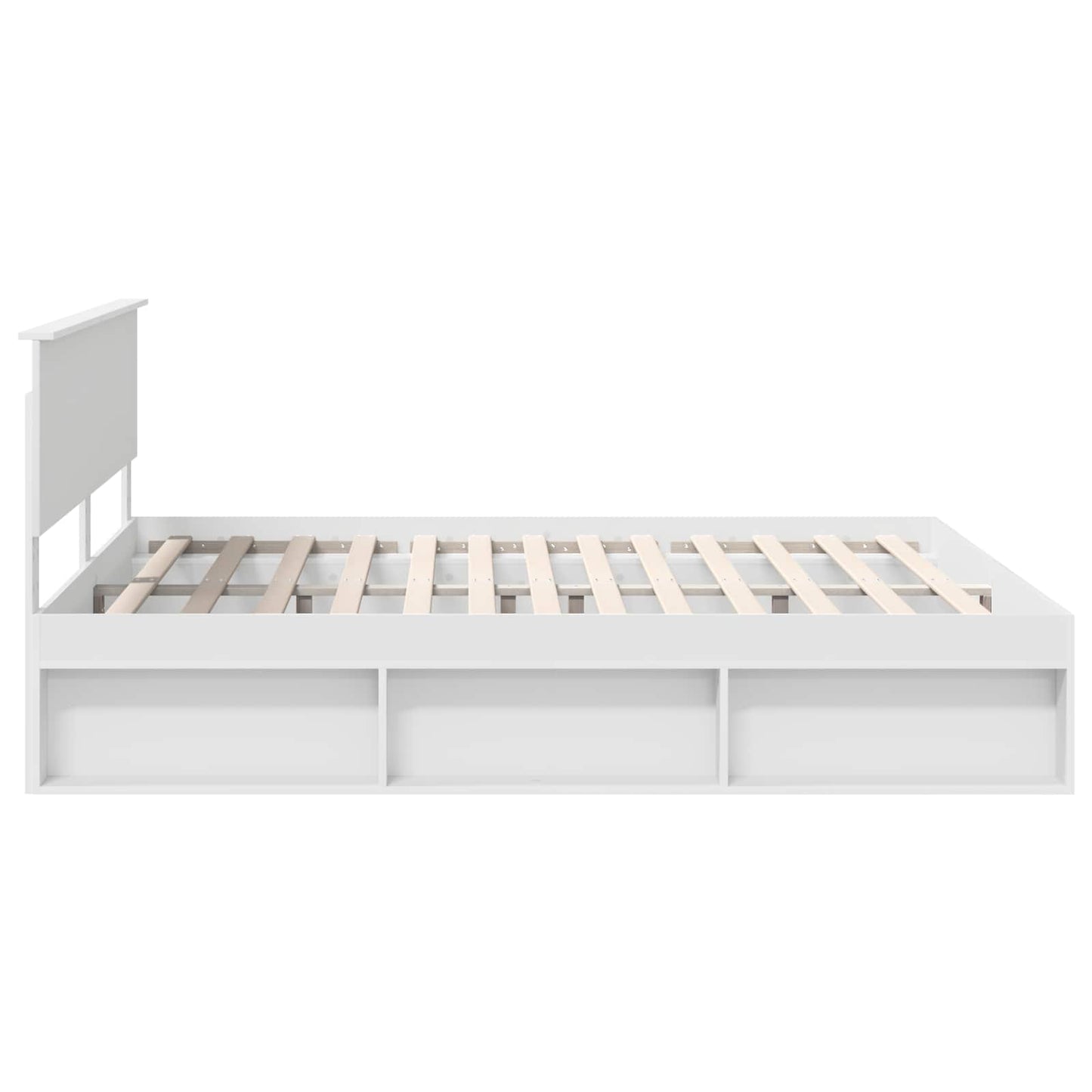 Bedframe met hoofdeinde Wit 180 x 200 cm Massief grenenhout is nu te koop bij PeponiXL, paradijselijk wonen!