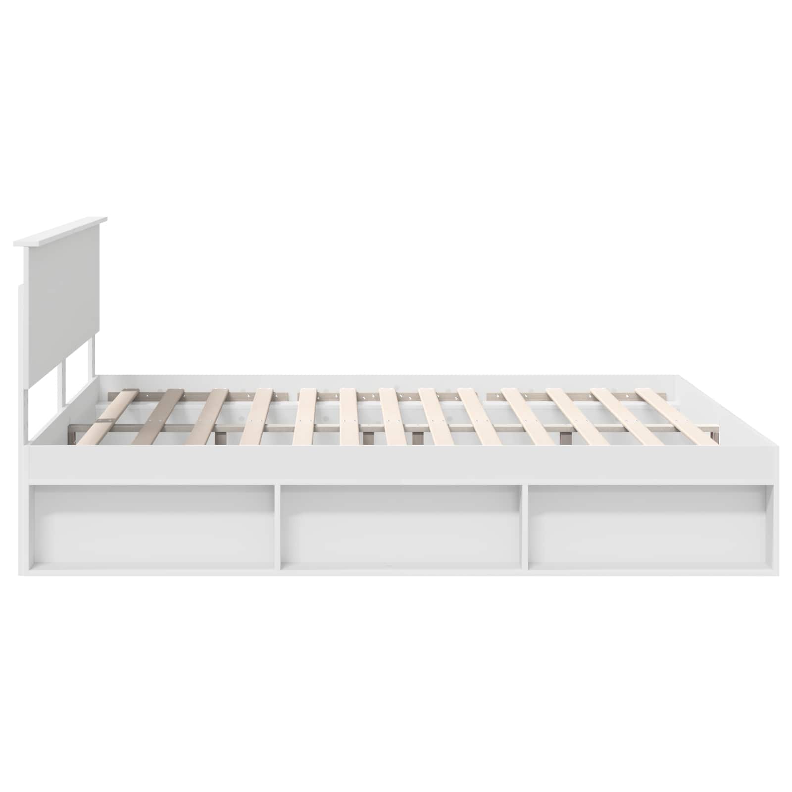 Bedframe met hoofdeinde Wit 180 x 200 cm Massief grenenhout is nu te koop bij PeponiXL, paradijselijk wonen!