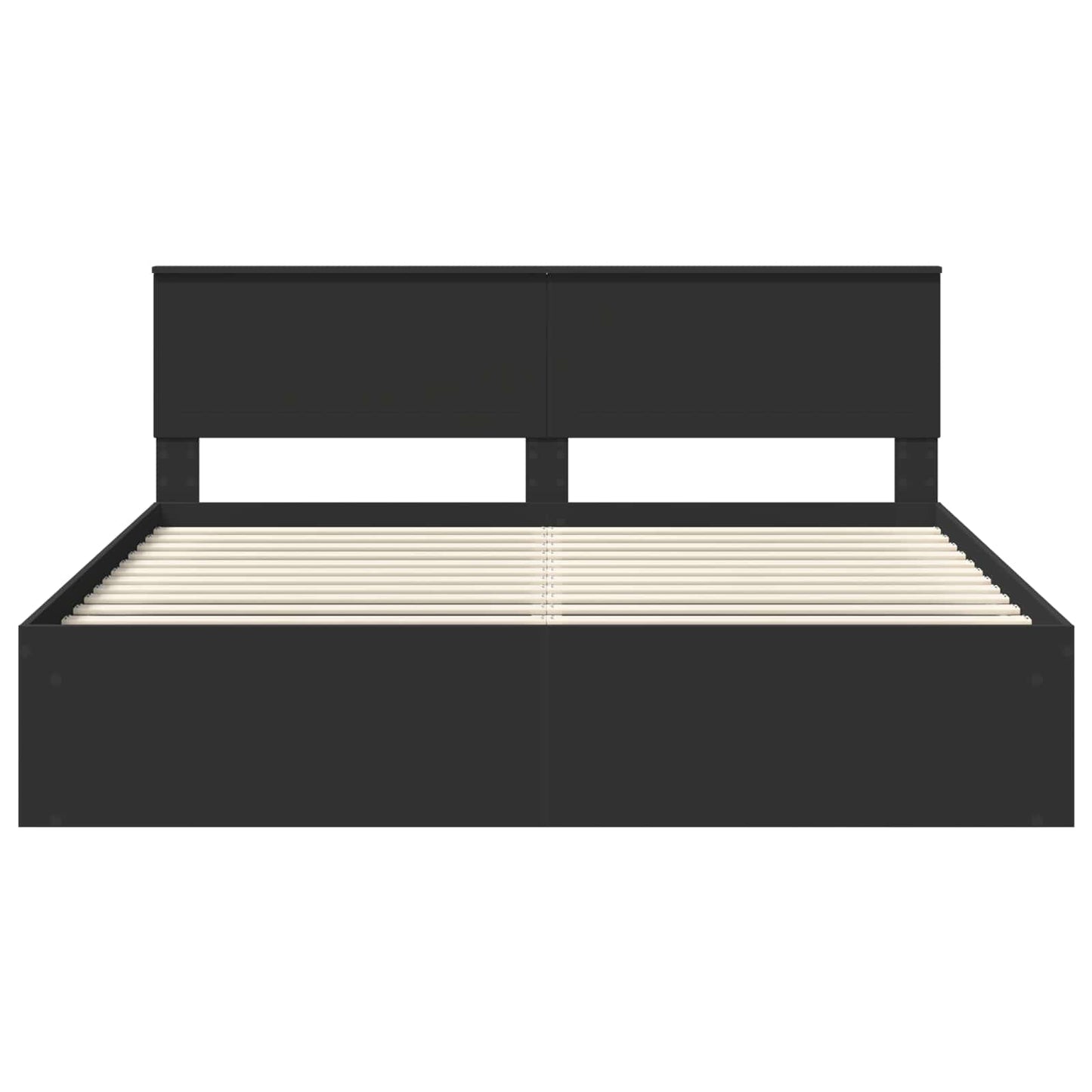 Bedframe met hoofdeinde Zwart 180 x 200 cm Massief grenenhout is nu te koop bij PeponiXL, paradijselijk wonen!