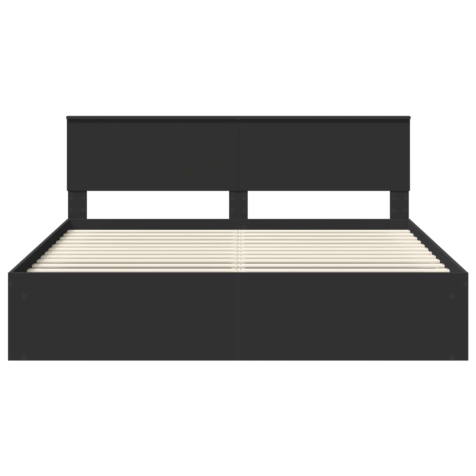 Bedframe met hoofdeinde Zwart 180 x 200 cm Massief grenenhout is nu te koop bij PeponiXL, paradijselijk wonen!