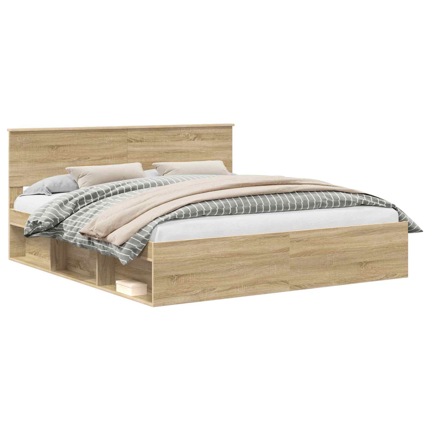 Bedframe met hoofdeinde Sonoma 180 x 200 cm Massief grenenhout is nu te koop bij PeponiXL, paradijselijk wonen!