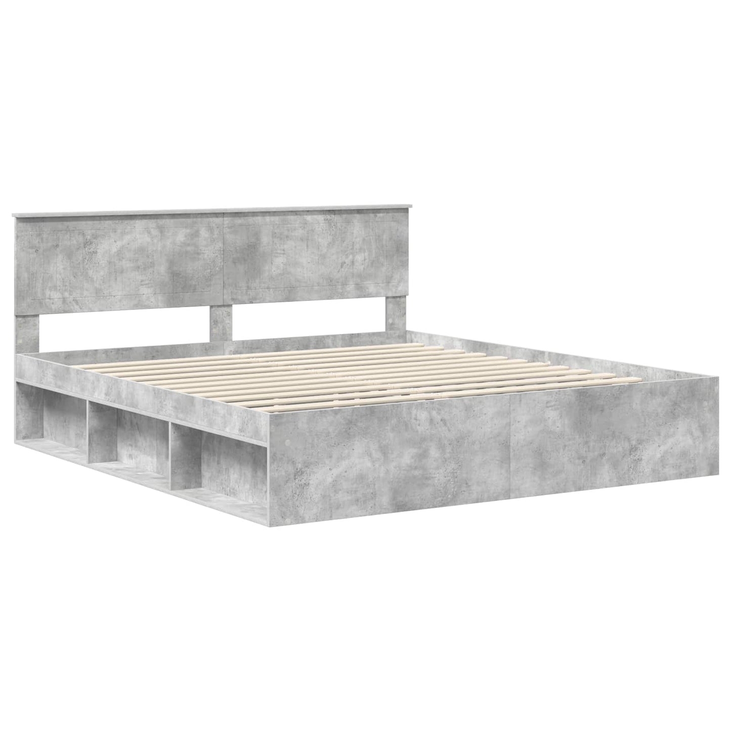 Bedframe met hoofdeinde Beton 180 x 200 cm Massief grenenhout is nu te koop bij PeponiXL, paradijselijk wonen!