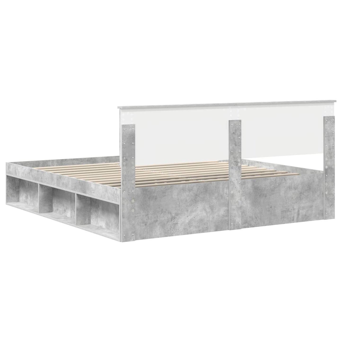 Bedframe met hoofdeinde Beton 180 x 200 cm Massief grenenhout is nu te koop bij PeponiXL, paradijselijk wonen!