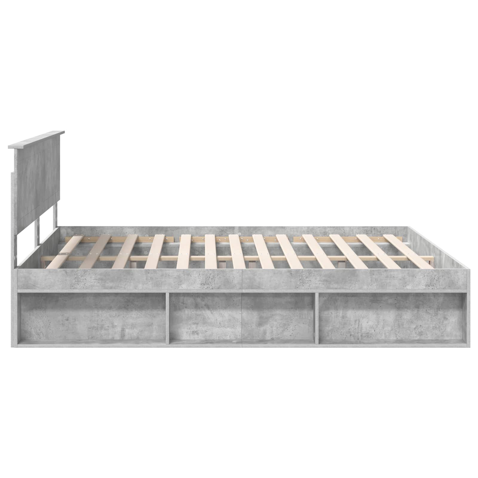 Bedframe met hoofdeinde Beton 180 x 200 cm Massief grenenhout is nu te koop bij PeponiXL, paradijselijk wonen!