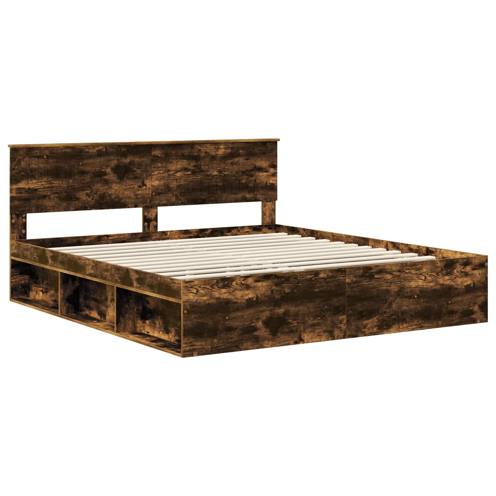 Bedframe Gerookt eiken 180 x 200 cm Massief grenenhout is nu te koop bij PeponiXL, paradijselijk wonen!