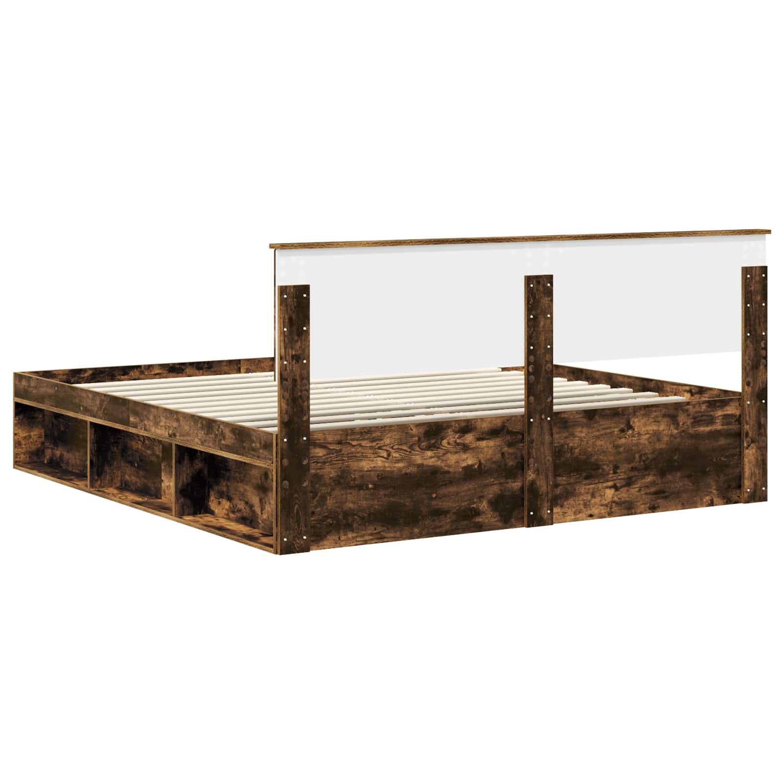 Bedframe Gerookt eiken 180 x 200 cm Massief grenenhout is nu te koop bij PeponiXL, paradijselijk wonen!