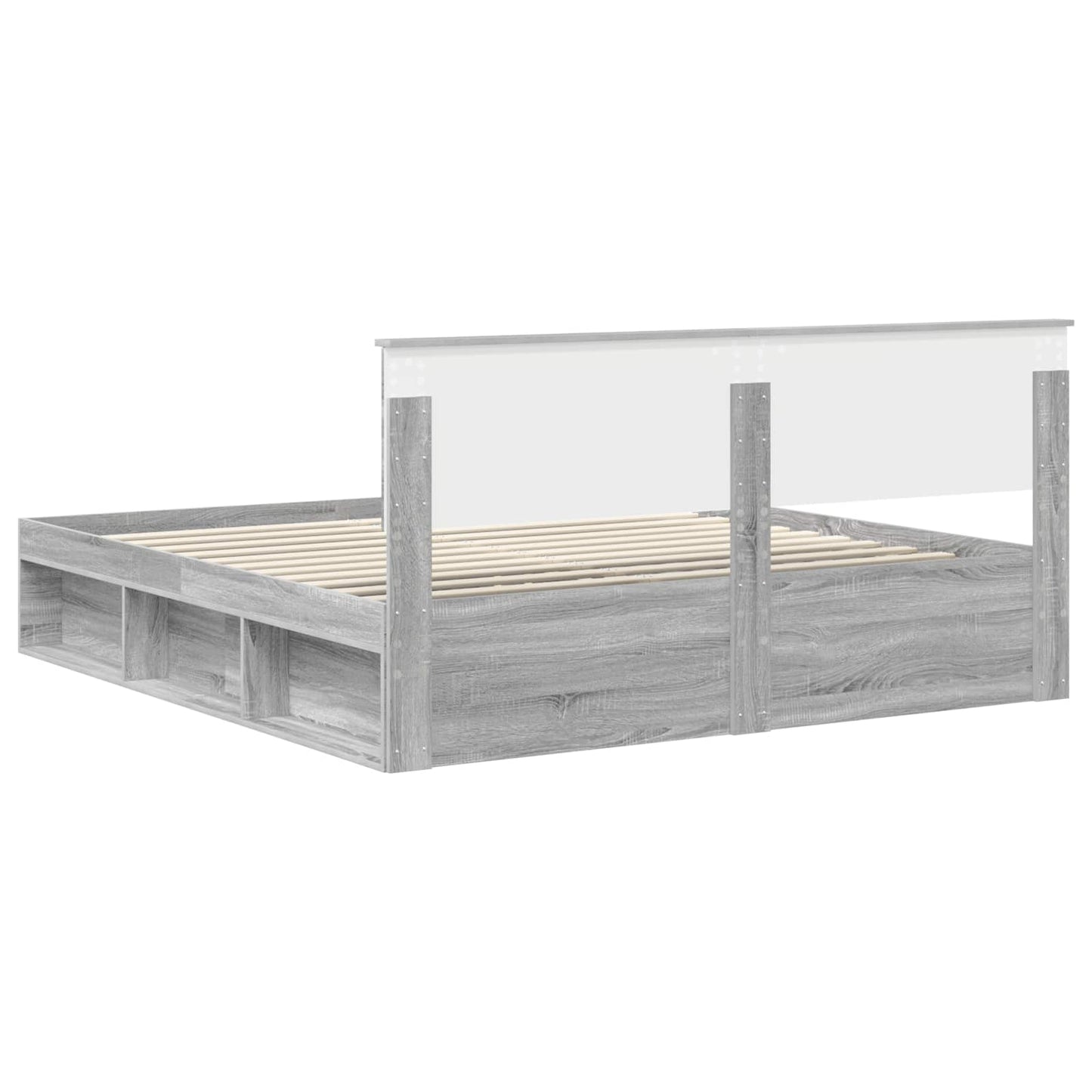 Bedframe Grijs Sonoma 180 x 200 cm Massief grenenhout is nu te koop bij PeponiXL, paradijselijk wonen!