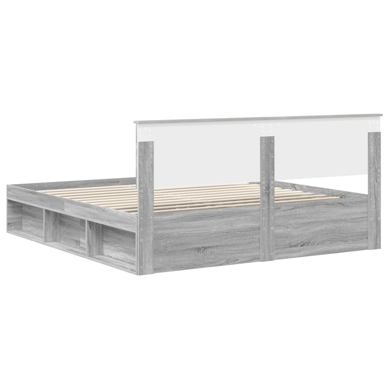 Bedframe Grijs Sonoma 180 x 200 cm Massief grenenhout is nu te koop bij PeponiXL, paradijselijk wonen!