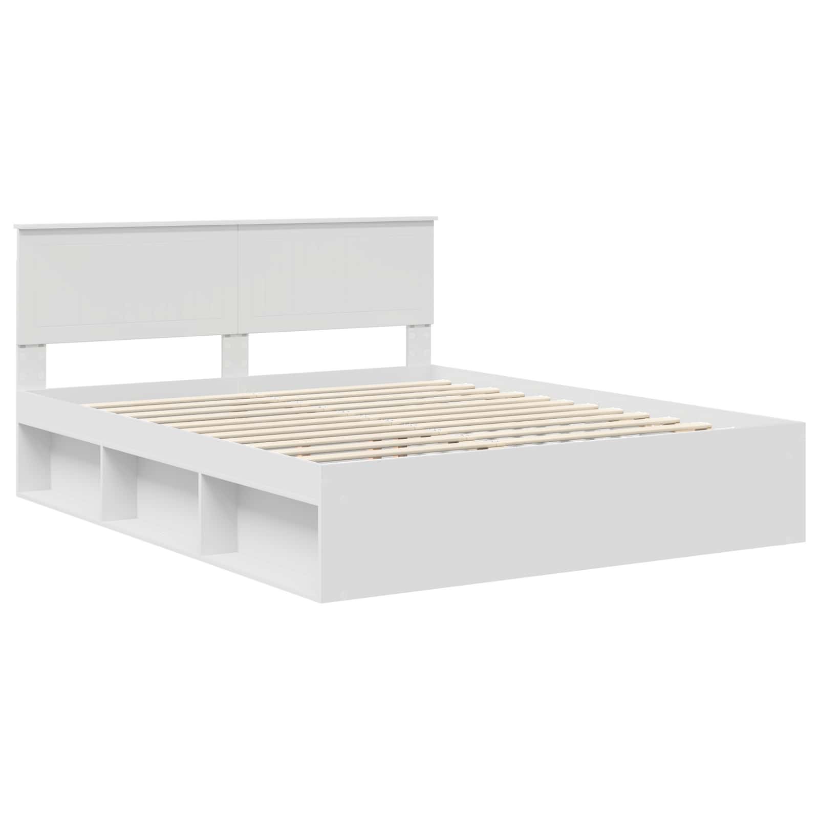 Bedframe met hoofdeinde Wit 160 x 200 cm Massief grenenhout is nu te koop bij PeponiXL, paradijselijk wonen!
