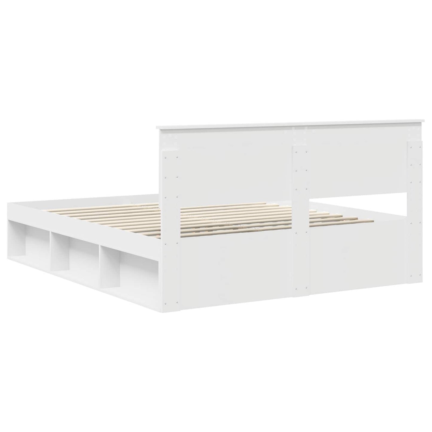 Bedframe met hoofdeinde Wit 160 x 200 cm Massief grenenhout is nu te koop bij PeponiXL, paradijselijk wonen!
