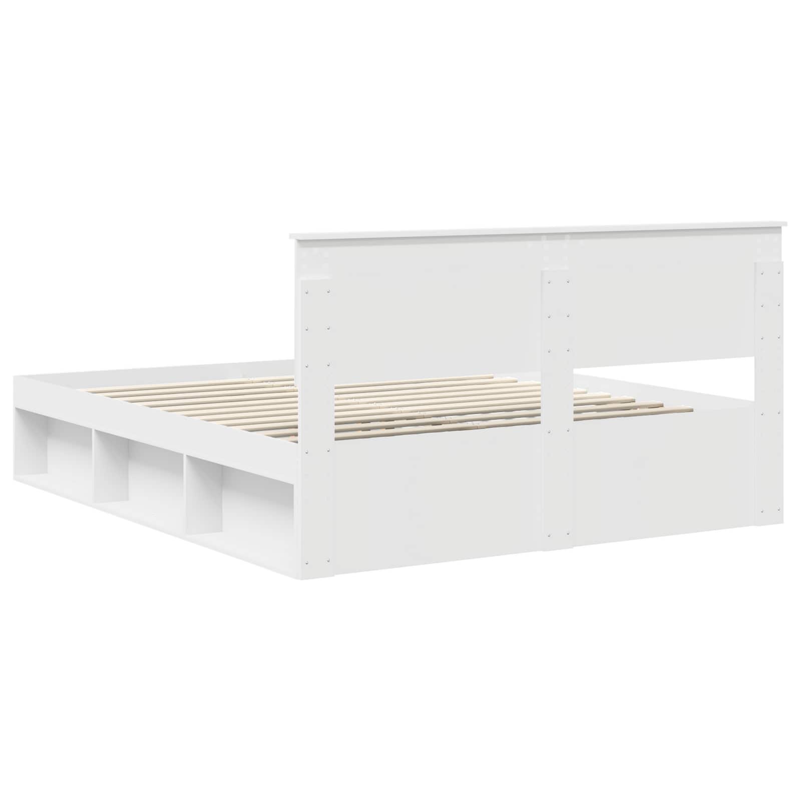 Bedframe met hoofdeinde Wit 160 x 200 cm Massief grenenhout is nu te koop bij PeponiXL, paradijselijk wonen!