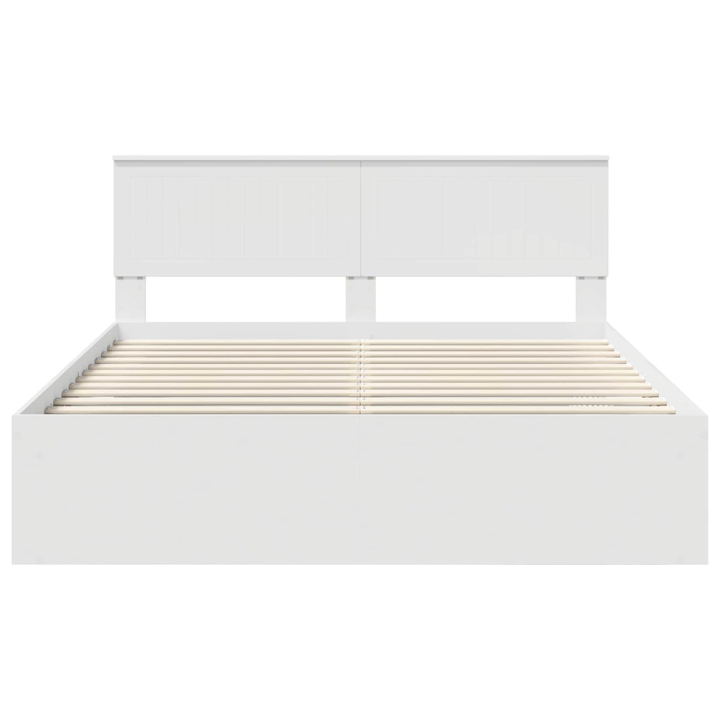 Bedframe met hoofdeinde Wit 160 x 200 cm Massief grenenhout is nu te koop bij PeponiXL, paradijselijk wonen!