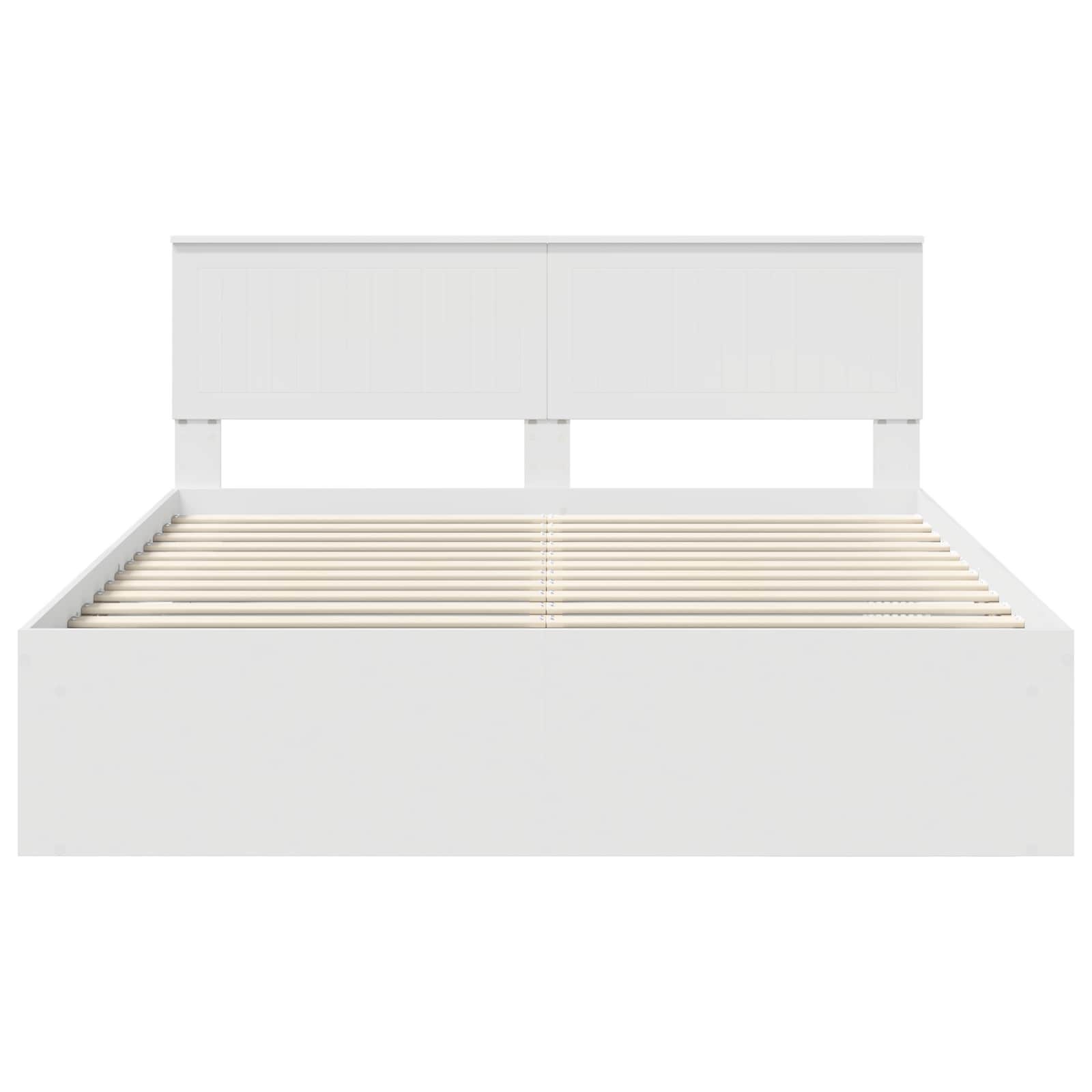 Bedframe met hoofdeinde Wit 160 x 200 cm Massief grenenhout is nu te koop bij PeponiXL, paradijselijk wonen!