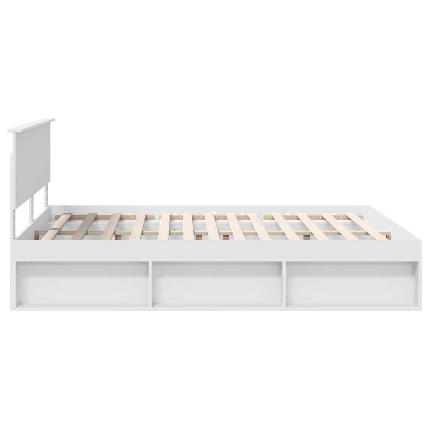 Bedframe met hoofdeinde Wit 160 x 200 cm Massief grenenhout is nu te koop bij PeponiXL, paradijselijk wonen!