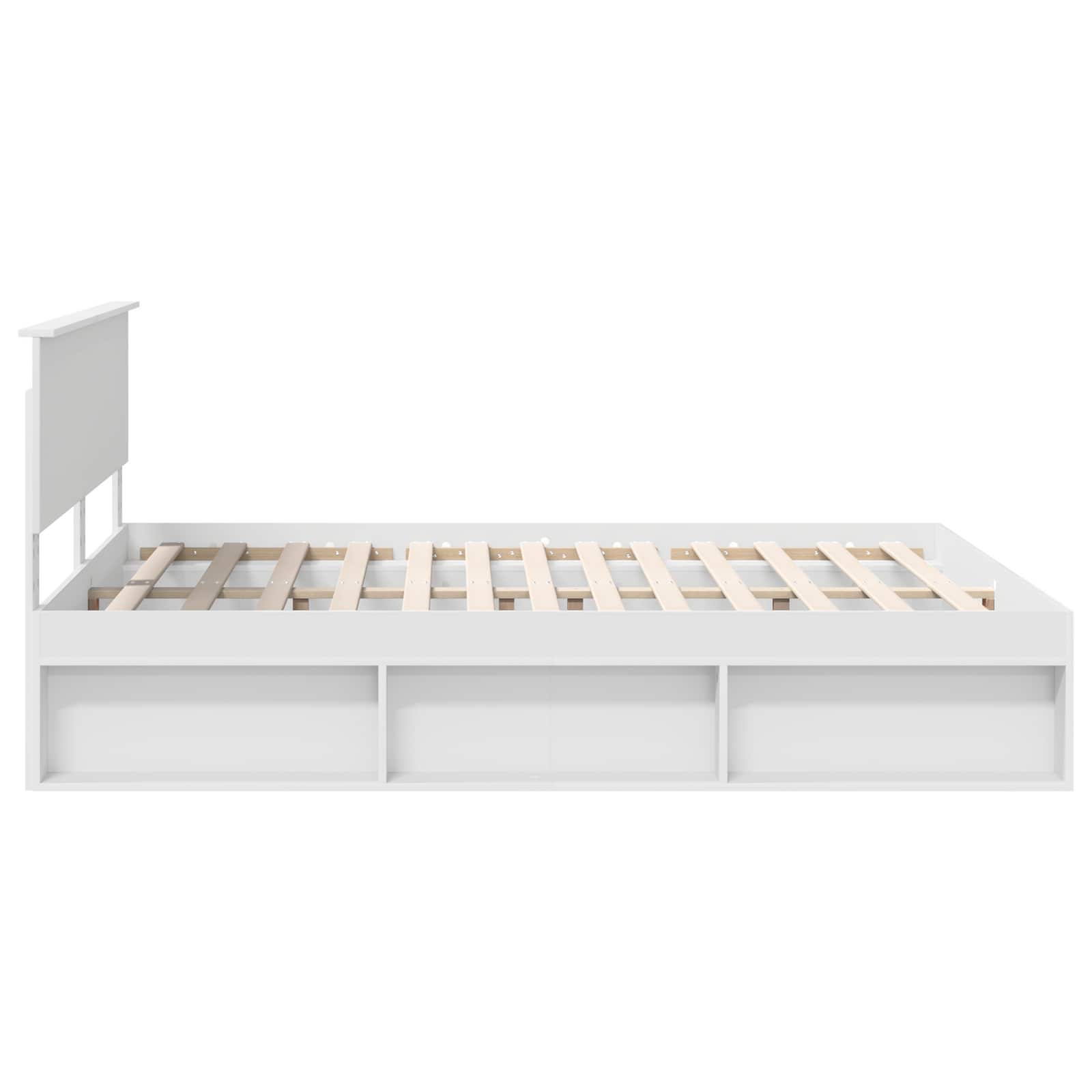 Bedframe met hoofdeinde Wit 160 x 200 cm Massief grenenhout is nu te koop bij PeponiXL, paradijselijk wonen!