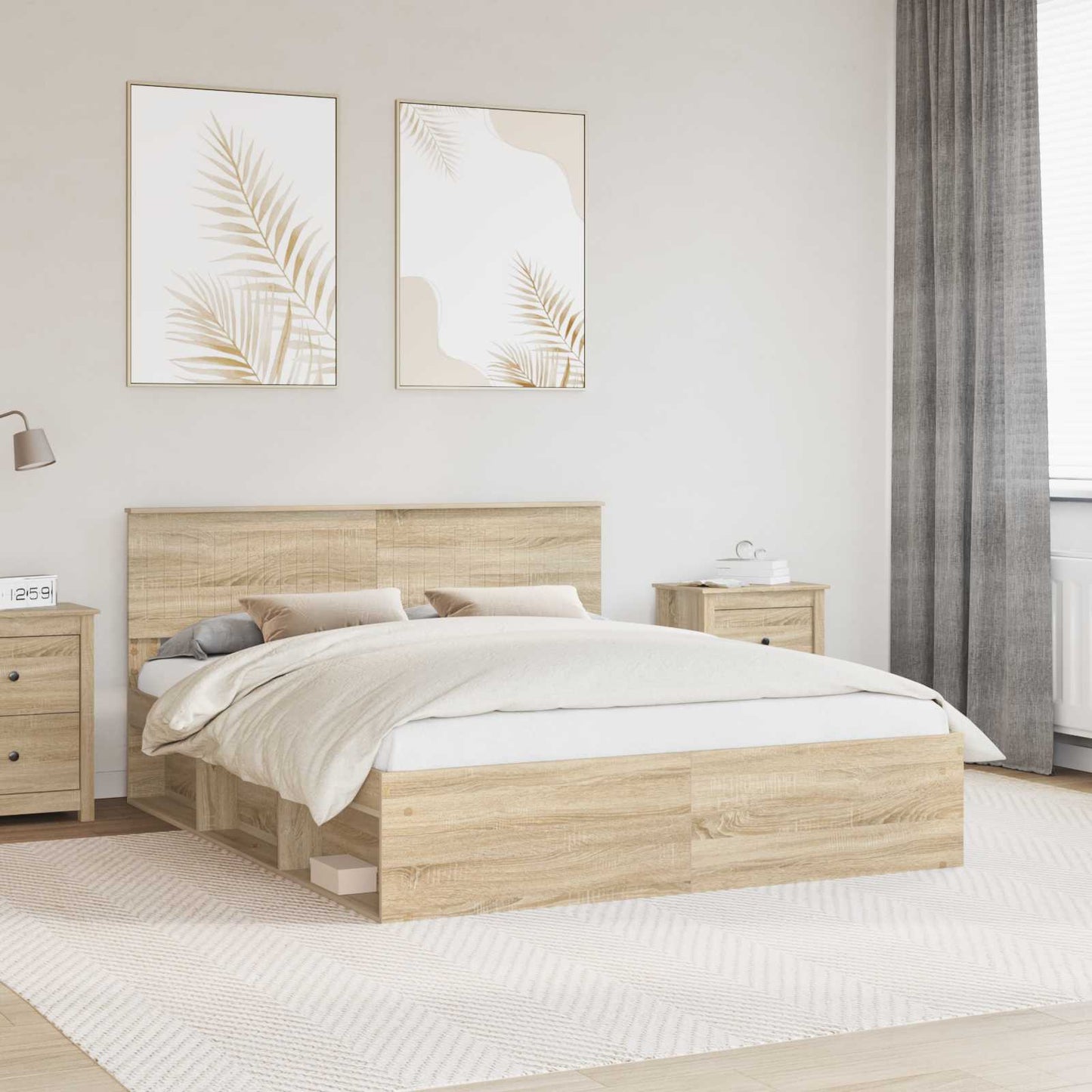 Bedframe met hoofdeinde Sonoma 160 x 200 cm Massief grenenhout is nu te koop bij PeponiXL, paradijselijk wonen!