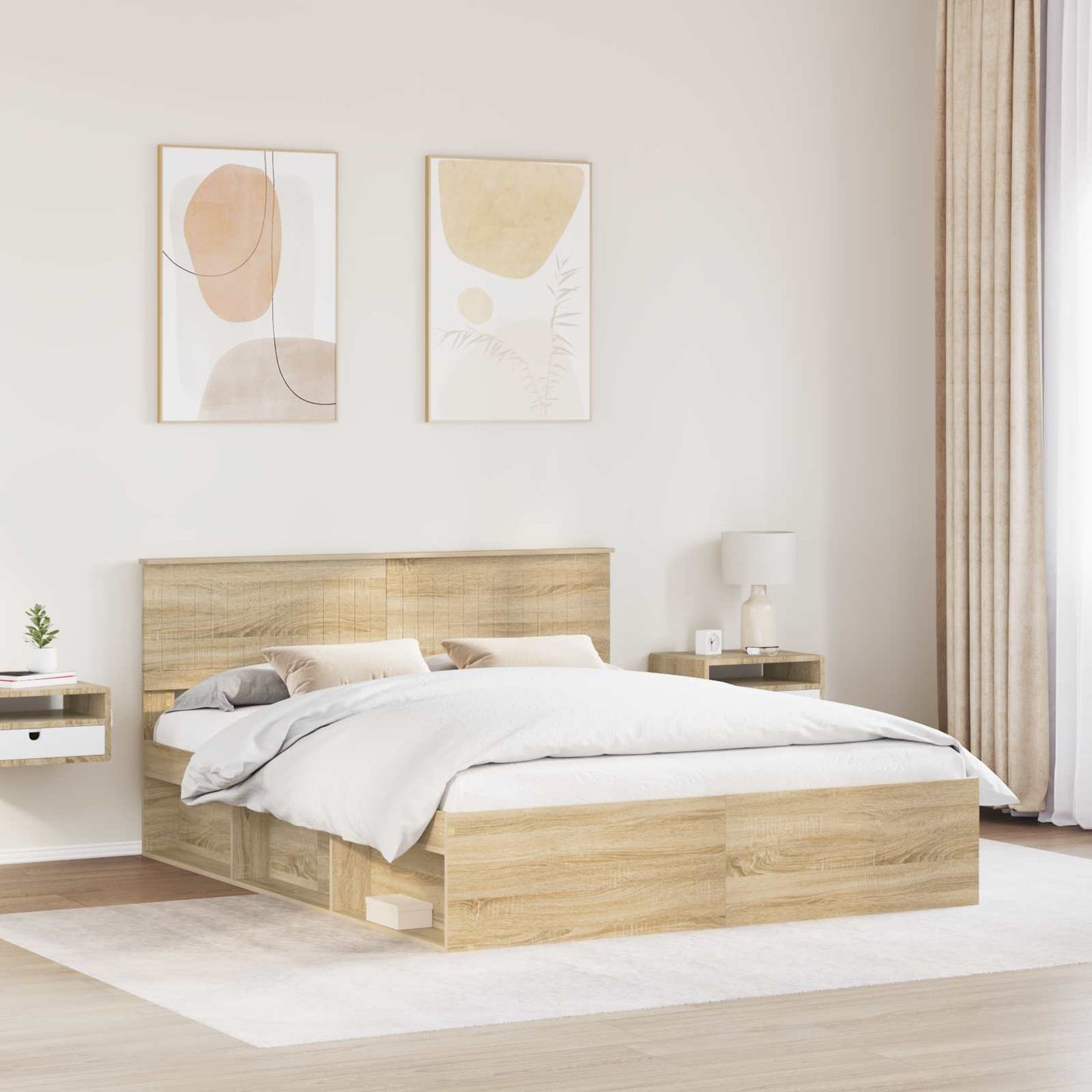 Bedframe met hoofdeinde Sonoma 160 x 200 cm Massief grenenhout is nu te koop bij PeponiXL, paradijselijk wonen!