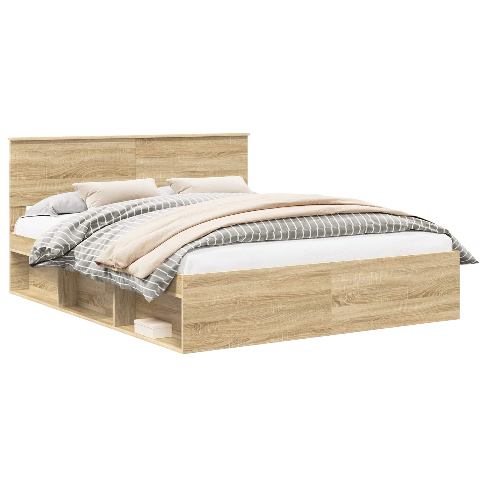 Bedframe met hoofdeinde Sonoma 160 x 200 cm Massief grenenhout is nu te koop bij PeponiXL, paradijselijk wonen!