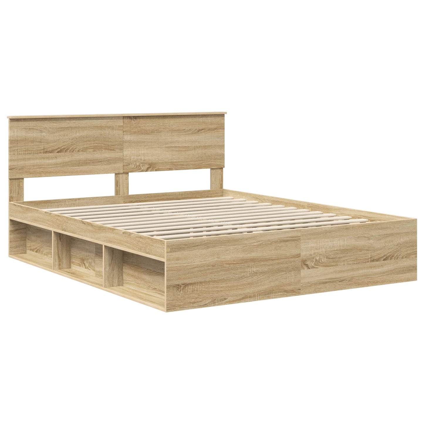 Bedframe met hoofdeinde Sonoma 160 x 200 cm Massief grenenhout is nu te koop bij PeponiXL, paradijselijk wonen!