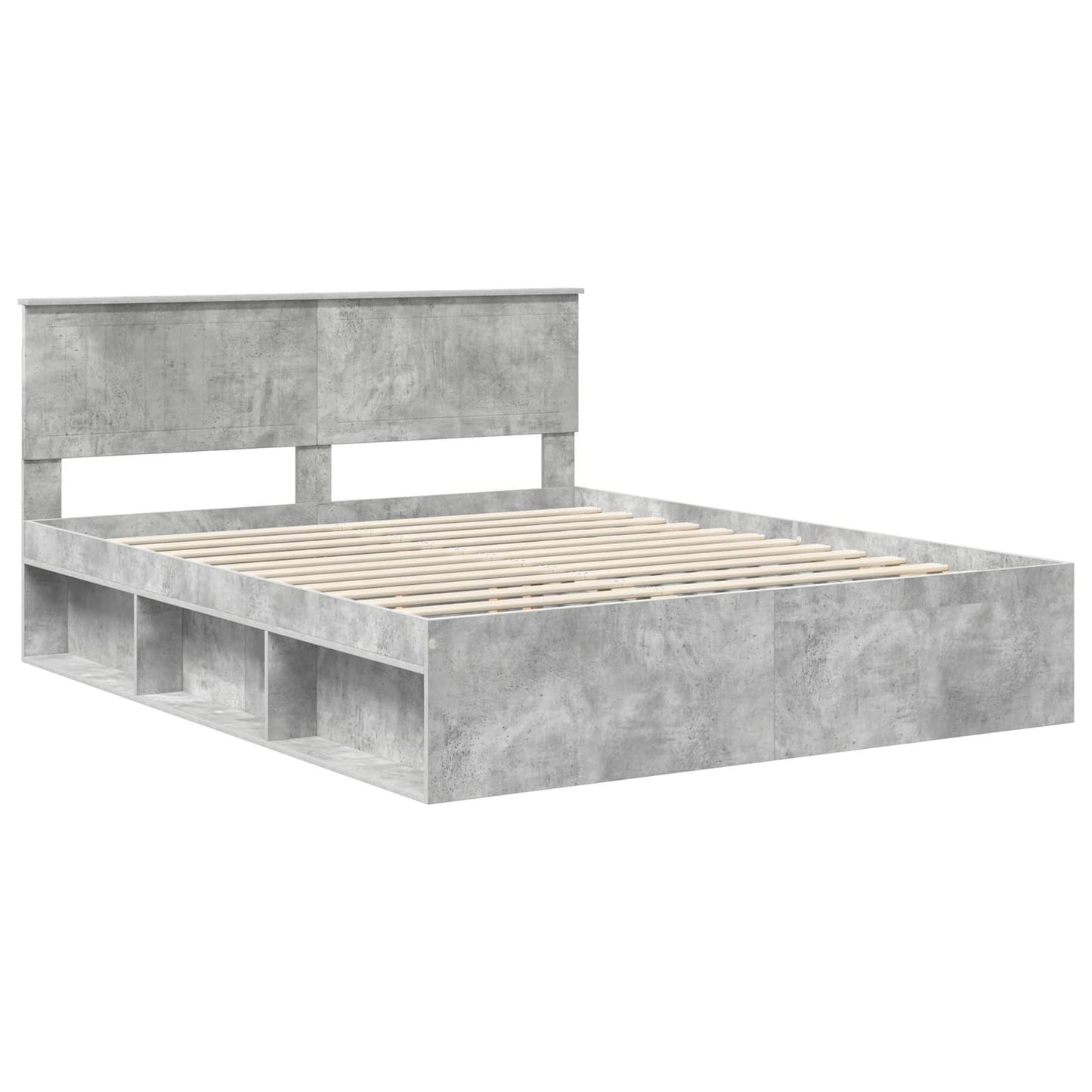 Bedframe met hoofdeinde Beton 160 x 200 cm Massief grenenhout is nu te koop bij PeponiXL, paradijselijk wonen!