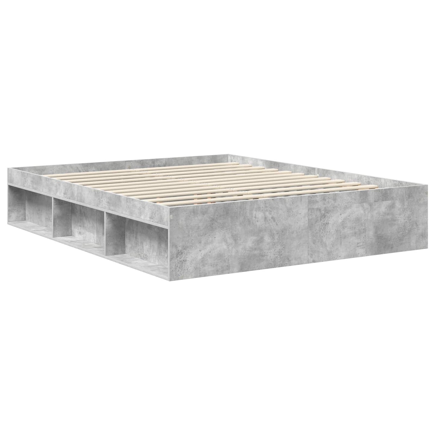Bedframe met hoofdeinde Beton 160 x 200 cm Massief grenenhout is nu te koop bij PeponiXL, paradijselijk wonen!