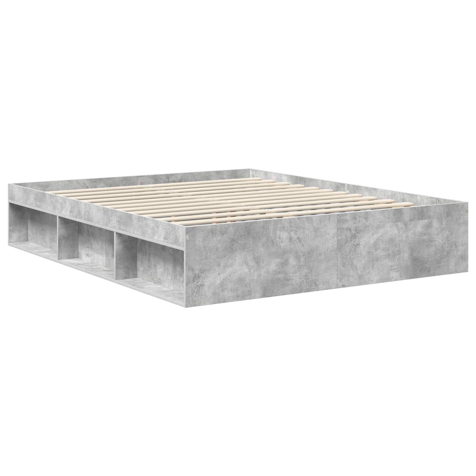 Bedframe met hoofdeinde Beton 160 x 200 cm Massief grenenhout is nu te koop bij PeponiXL, paradijselijk wonen!