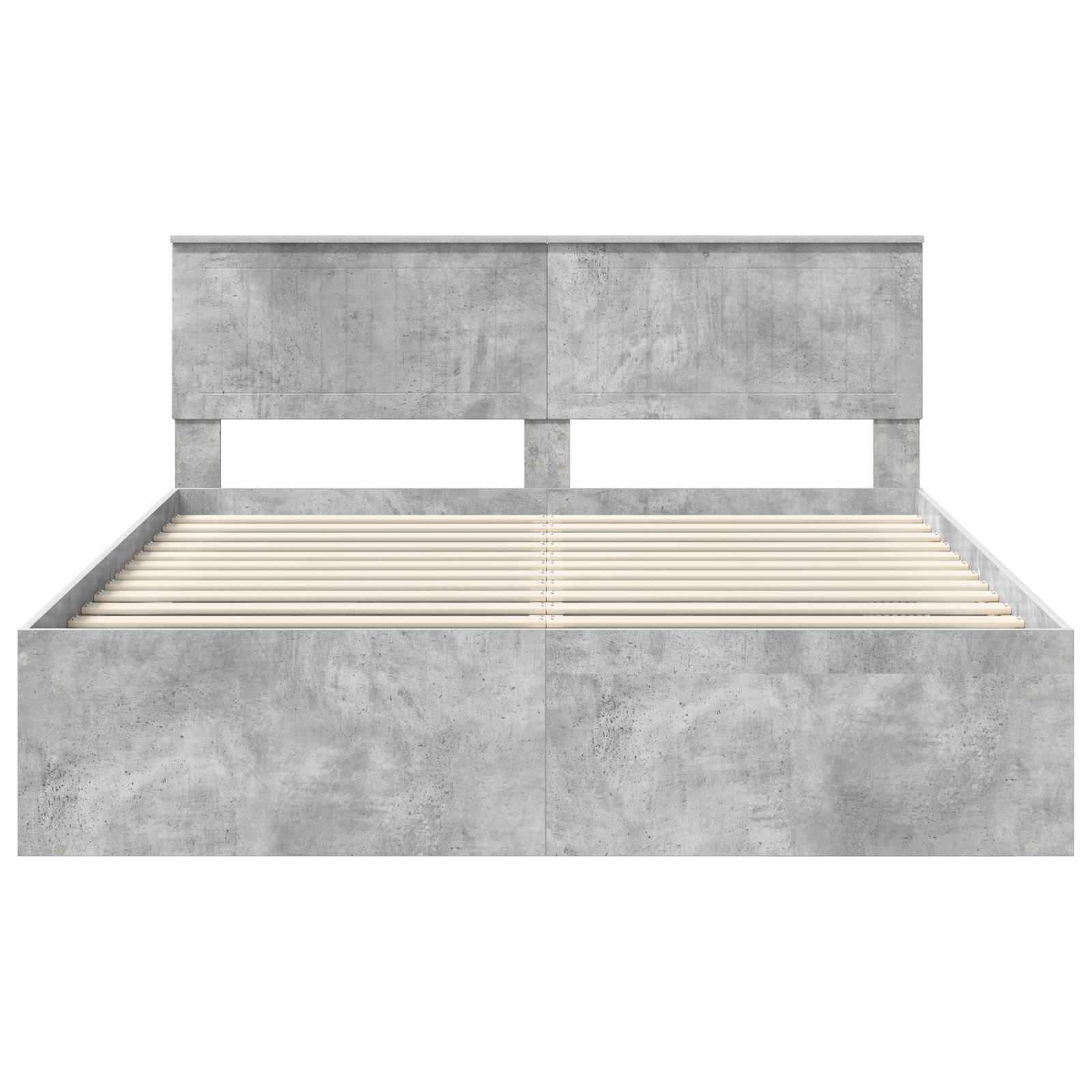 Bedframe met hoofdeinde Beton 160 x 200 cm Massief grenenhout is nu te koop bij PeponiXL, paradijselijk wonen!