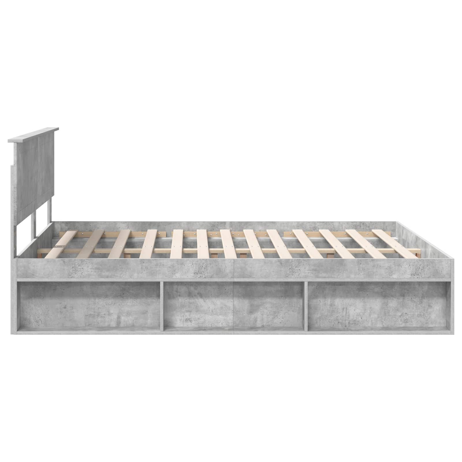 Bedframe met hoofdeinde Beton 160 x 200 cm Massief grenenhout is nu te koop bij PeponiXL, paradijselijk wonen!