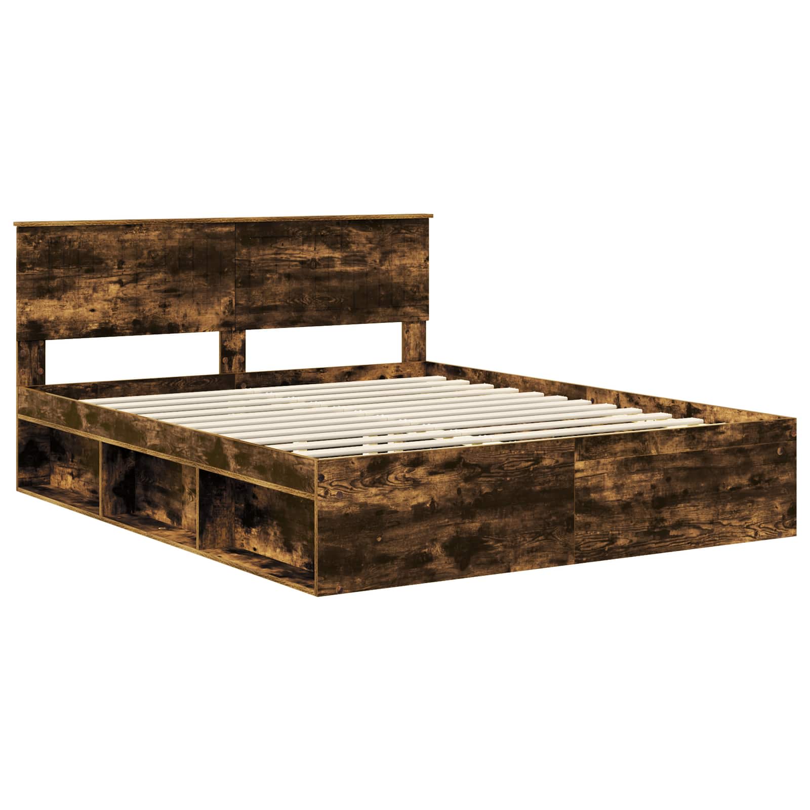 Bedframe Gerookt eiken 160 x 200 cm Massief grenenhout is nu te koop bij PeponiXL, paradijselijk wonen!