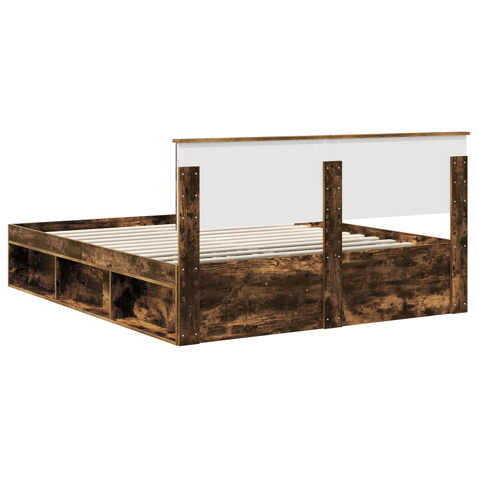 Bedframe Gerookt eiken 160 x 200 cm Massief grenenhout is nu te koop bij PeponiXL, paradijselijk wonen!