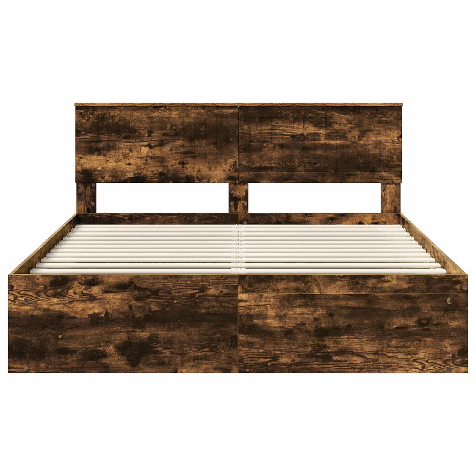 Bedframe Gerookt eiken 160 x 200 cm Massief grenenhout is nu te koop bij PeponiXL, paradijselijk wonen!
