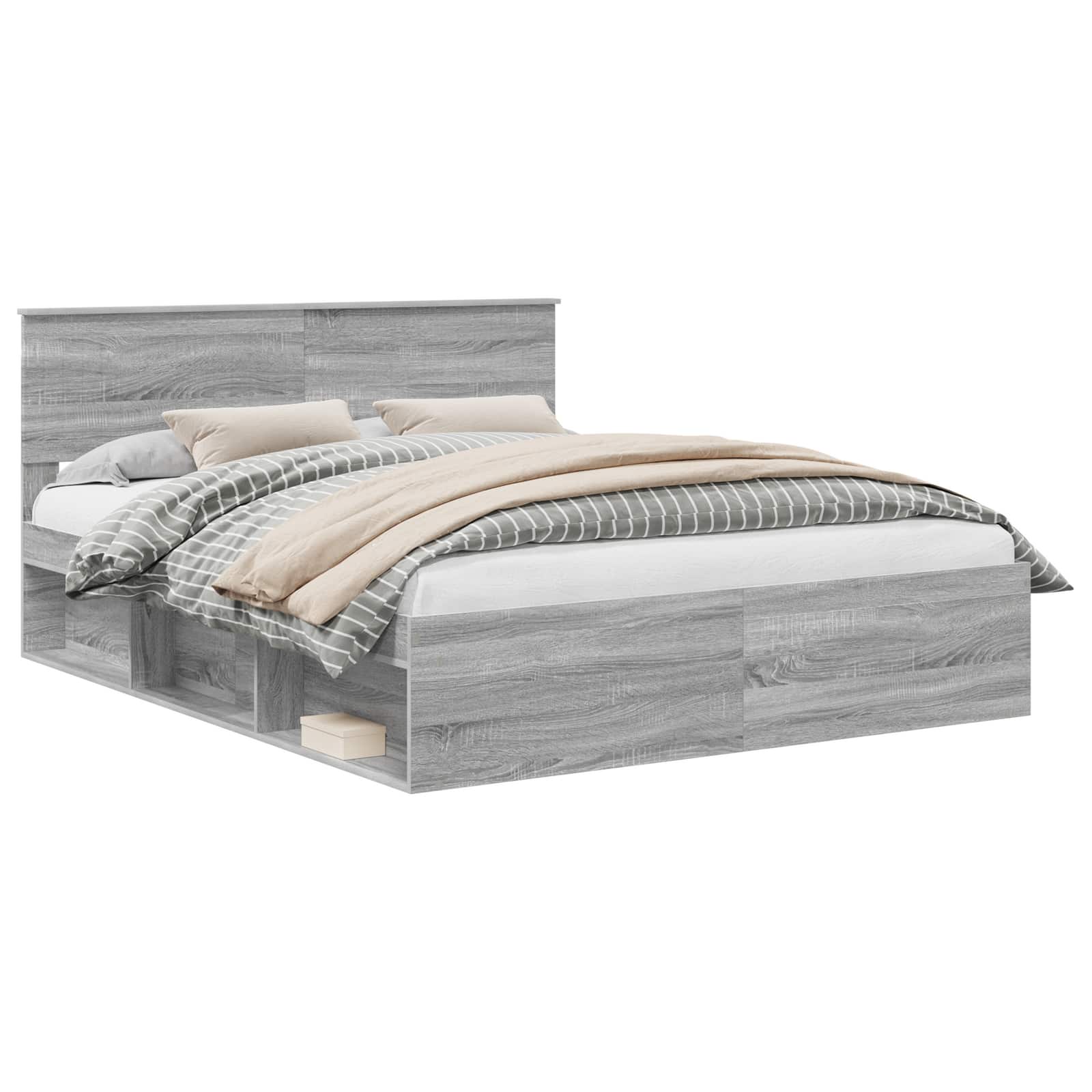 Bedframe Grijs Sonoma 160 x 200 cm Massief grenenhout is nu te koop bij PeponiXL, paradijselijk wonen!