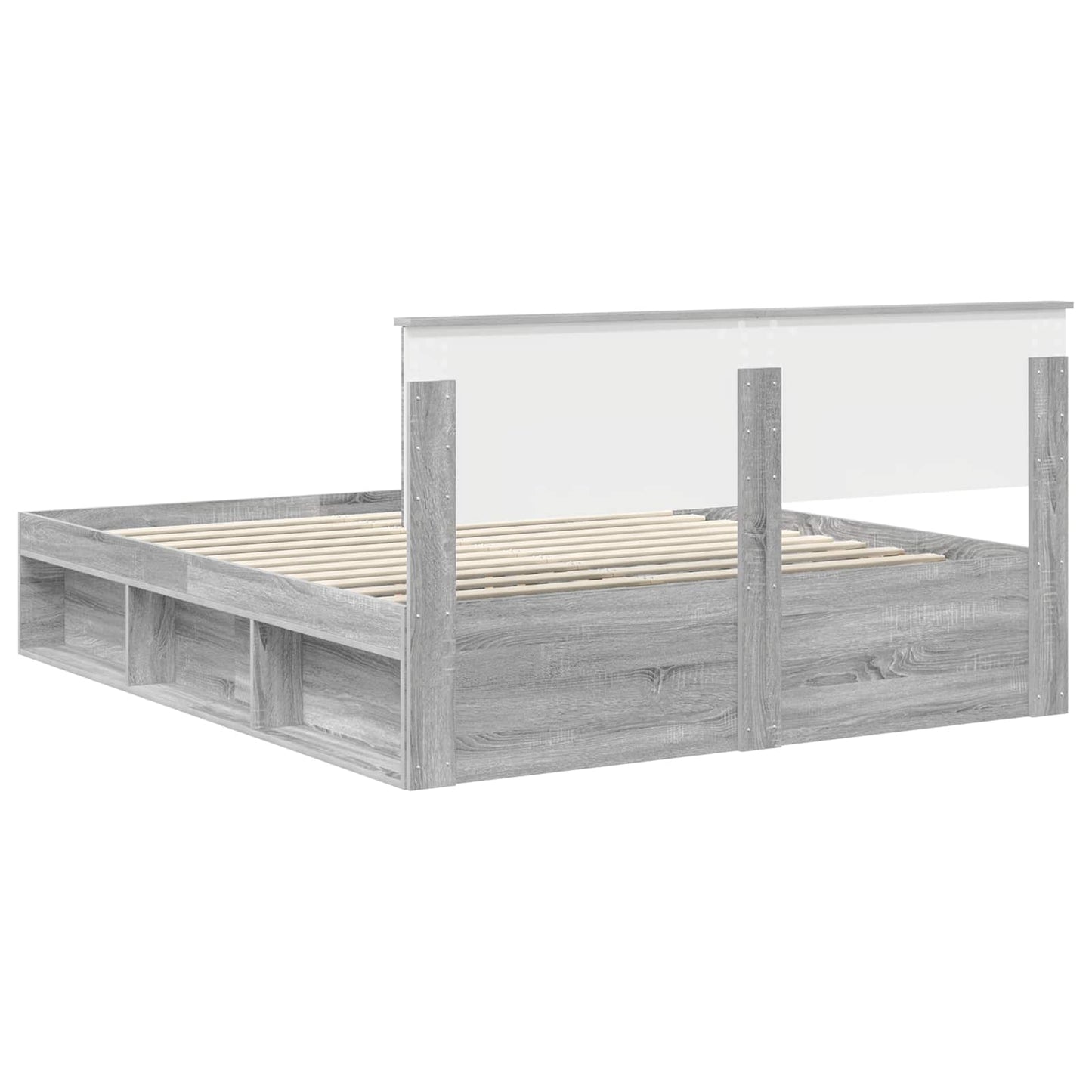Bedframe Grijs Sonoma 160 x 200 cm Massief grenenhout is nu te koop bij PeponiXL, paradijselijk wonen!