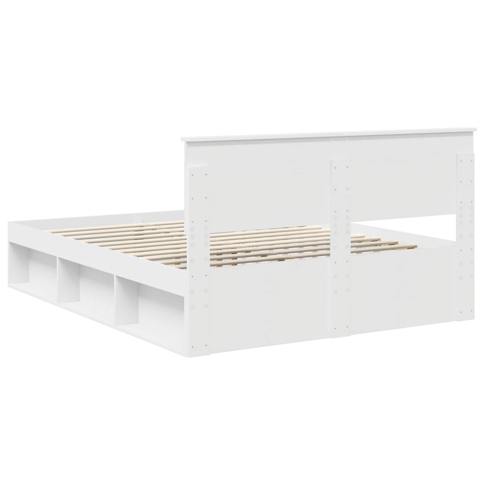 Bedframe met hoofdeinde Wit 150 x 200 cm Massief grenenhout is nu te koop bij PeponiXL, paradijselijk wonen!