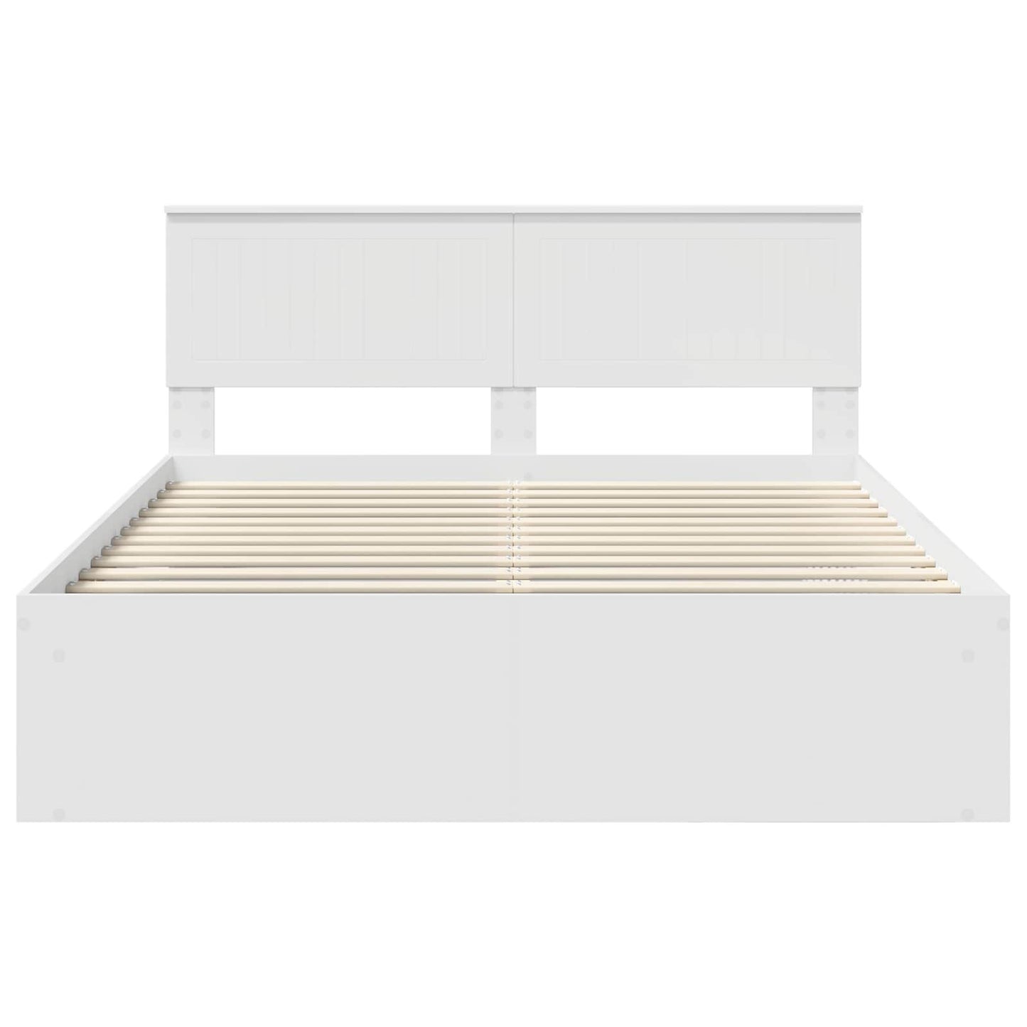 Bedframe met hoofdeinde Wit 150 x 200 cm Massief grenenhout is nu te koop bij PeponiXL, paradijselijk wonen!